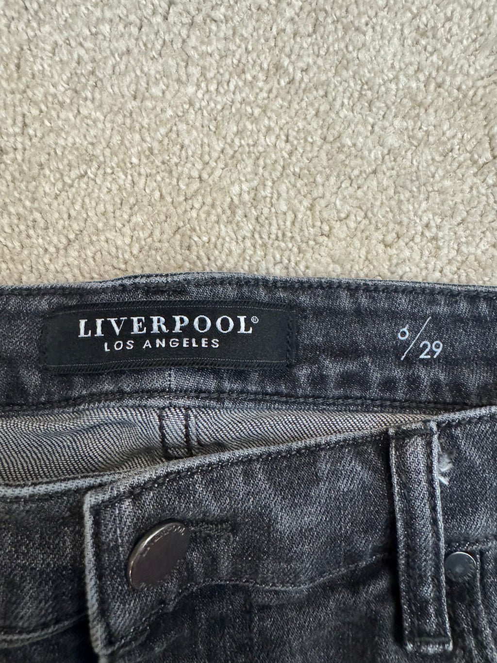 Liverpool Crop Straight Jeans Size 29 Gray High Rise 26” Inseam