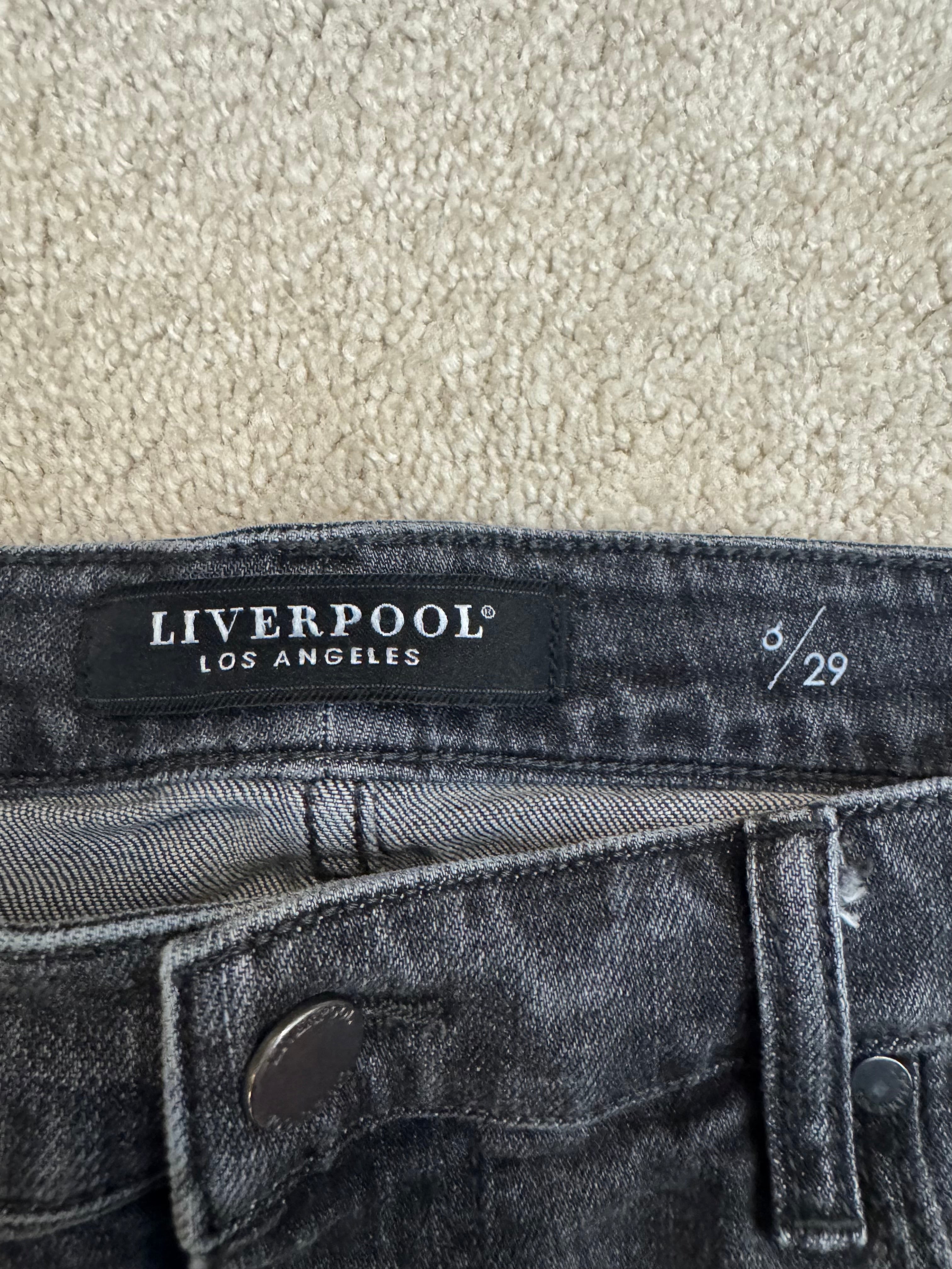 Liverpool Crop Straight Jeans Size 29 Gray High Rise 26” Inseam