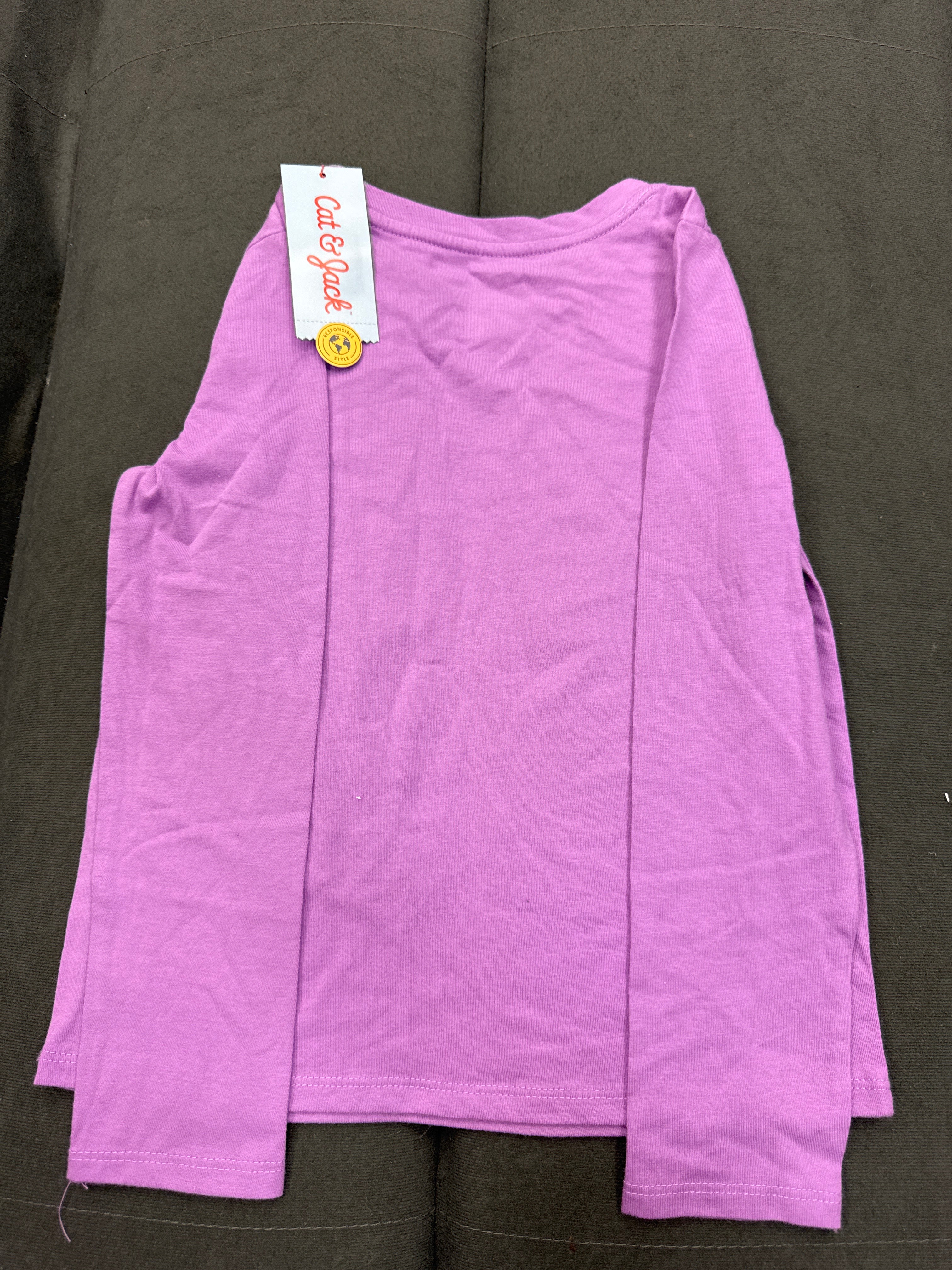 Cat & Jack Girls Purple “My Future Is Bright and Boundless” Long Sleeve Shirt XS 4-5 NWT