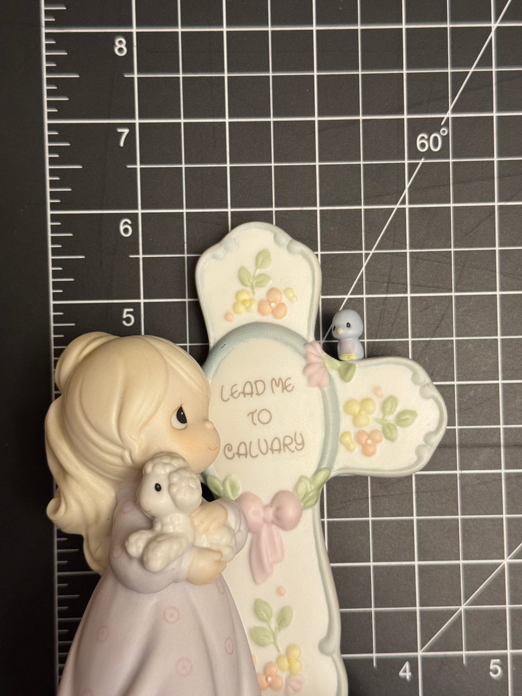 Precious Moments Lead Me to Calvary 1996/1997 Enesco Girl Cross Figurine