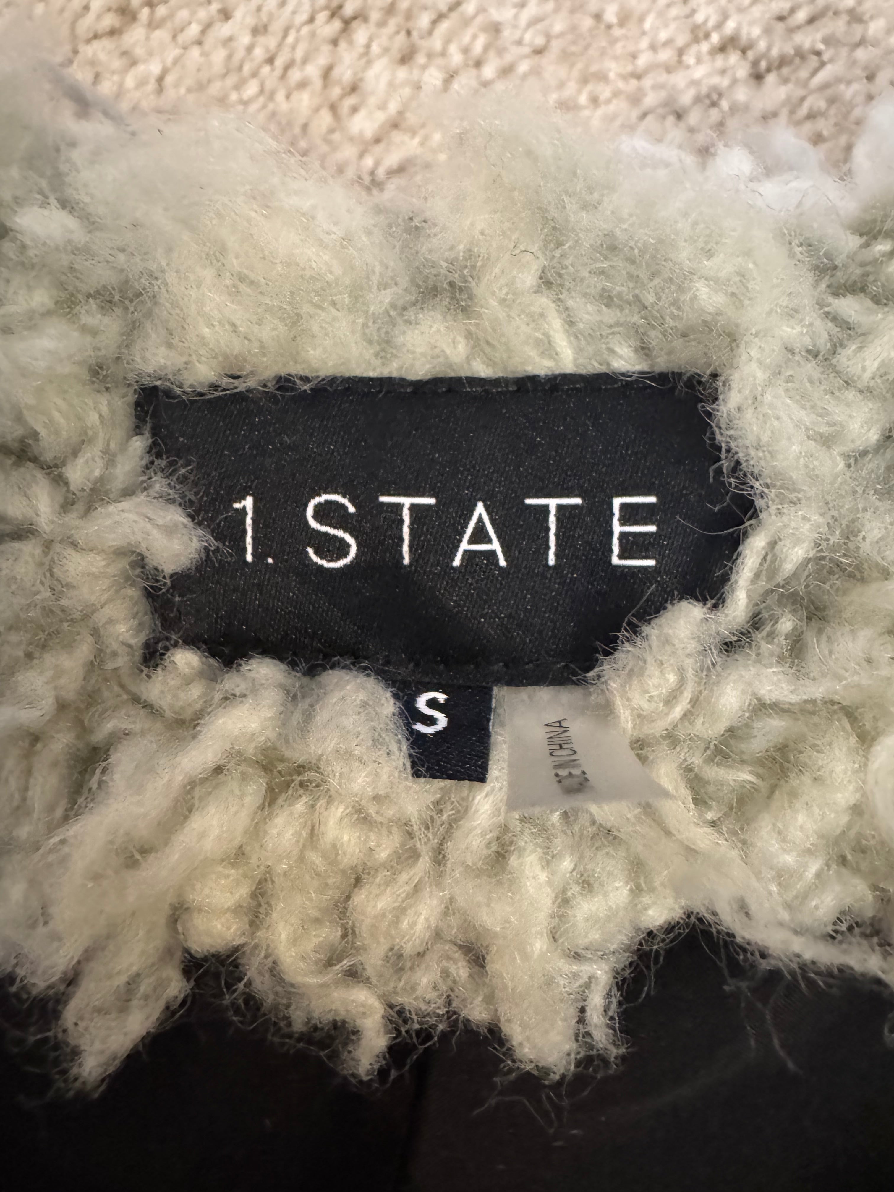 1.STATE Faux Fur Jacket Small Moody Hues French Pink Multi Color NWT $199