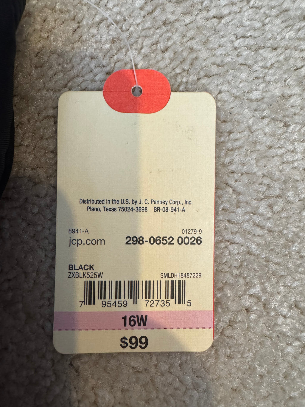 St Johns Bay 16W One Piece Swimsuit Black Tummy Control Plus Size NWT