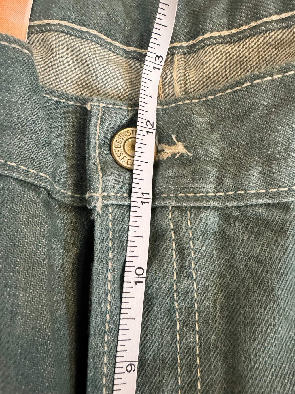 Levi’s 501 Original Fit Green Denim Jeans Button Fly W38 L32 NWT