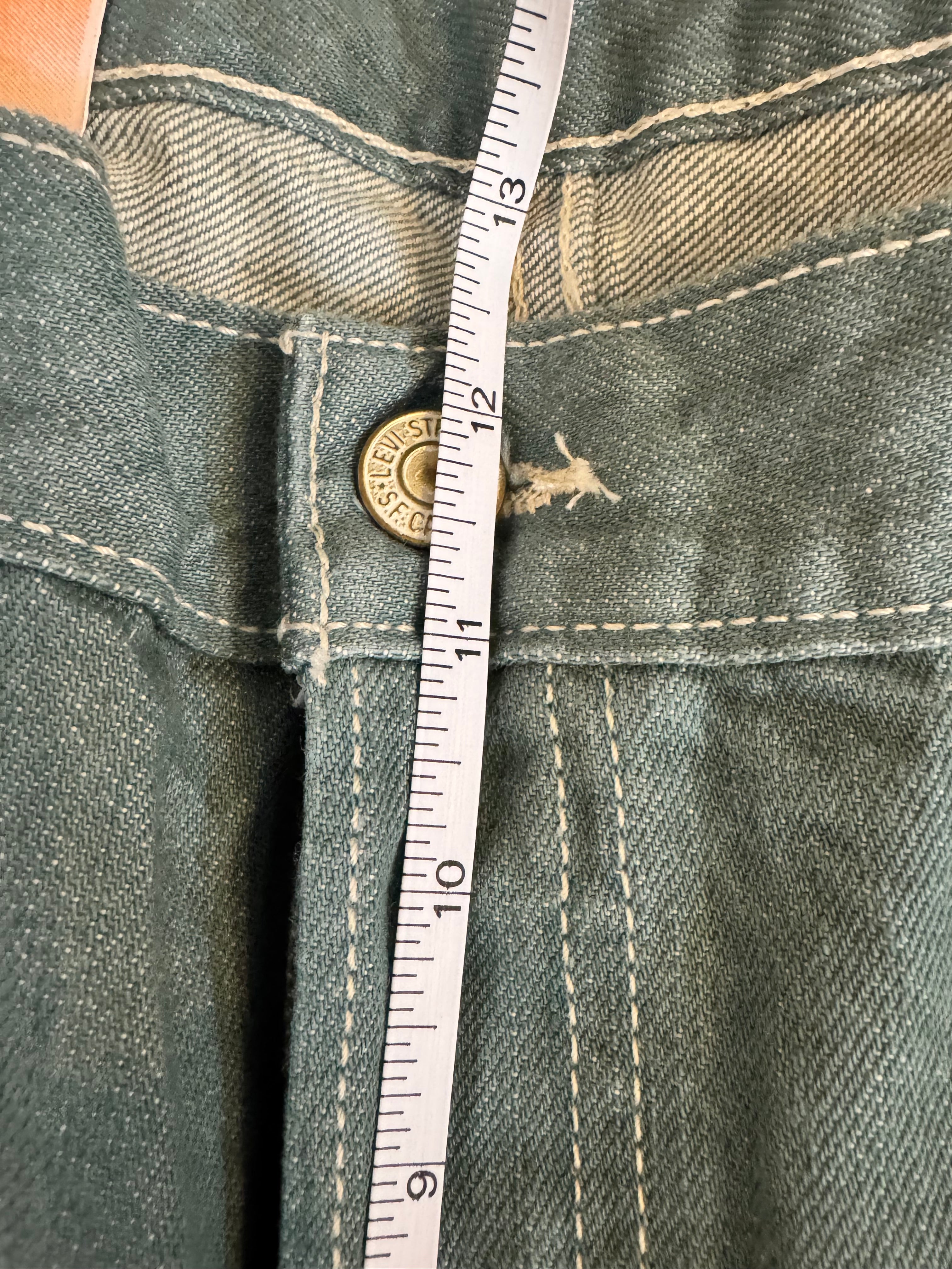 Levi’s 501 Original Fit Green Denim Jeans Button Fly W38 L32 NWT