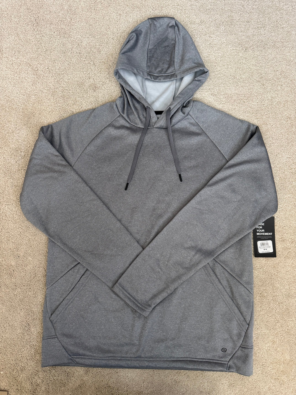 Etonic Men’s Fleece Hoodie Gray Heather Size M NWT Pullover Sweatshirt