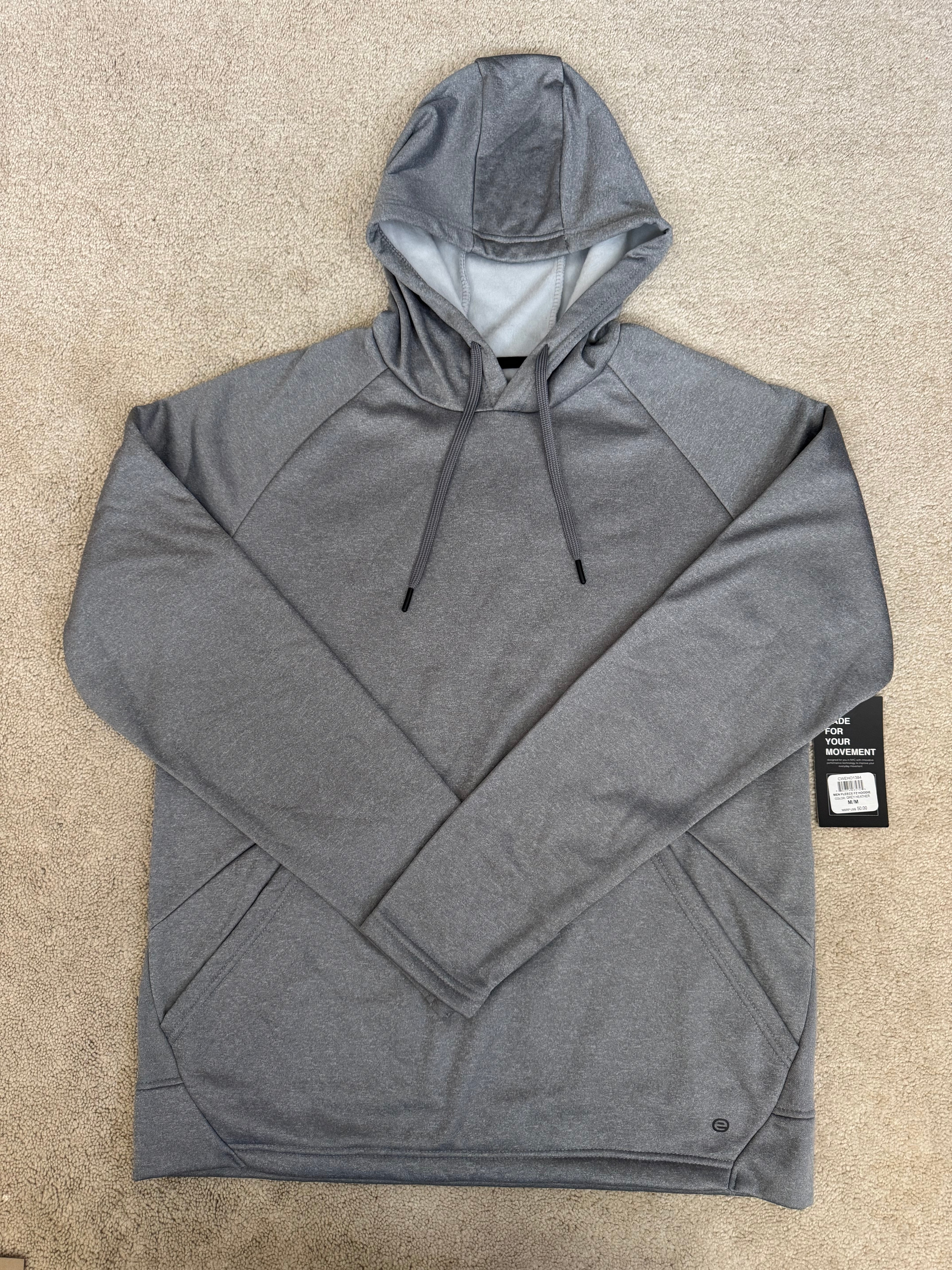 Etonic Men’s Fleece Hoodie Gray Heather Size M NWT Pullover Sweatshirt