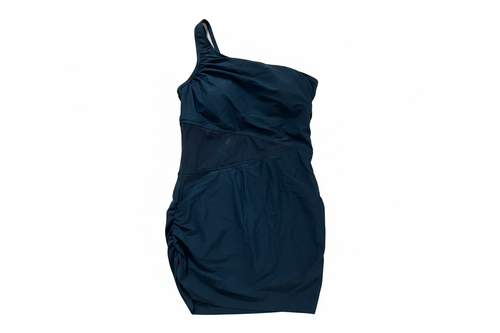 Cupshe One Shoulder One Piece Swimsuit XL Deep Teal Skirted Ruched NWT