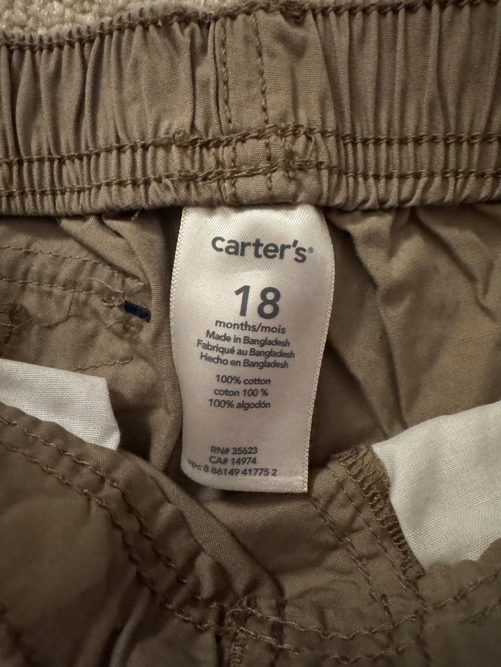 ✨ Carter’s Khaki Cargo Pants – 18 Months – NWT ✨