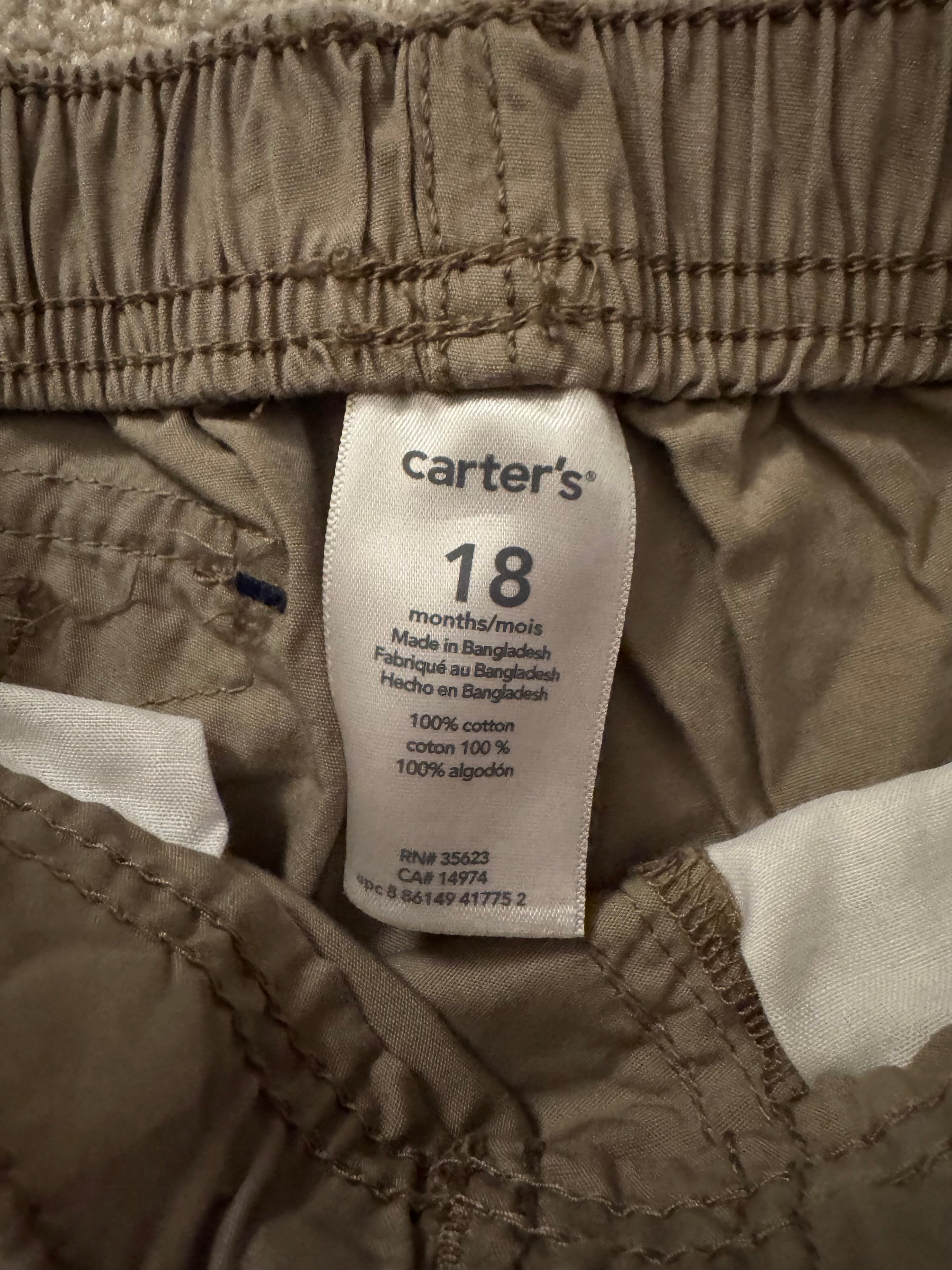 ✨ Carter’s Khaki Cargo Pants – 18 Months – NWT ✨