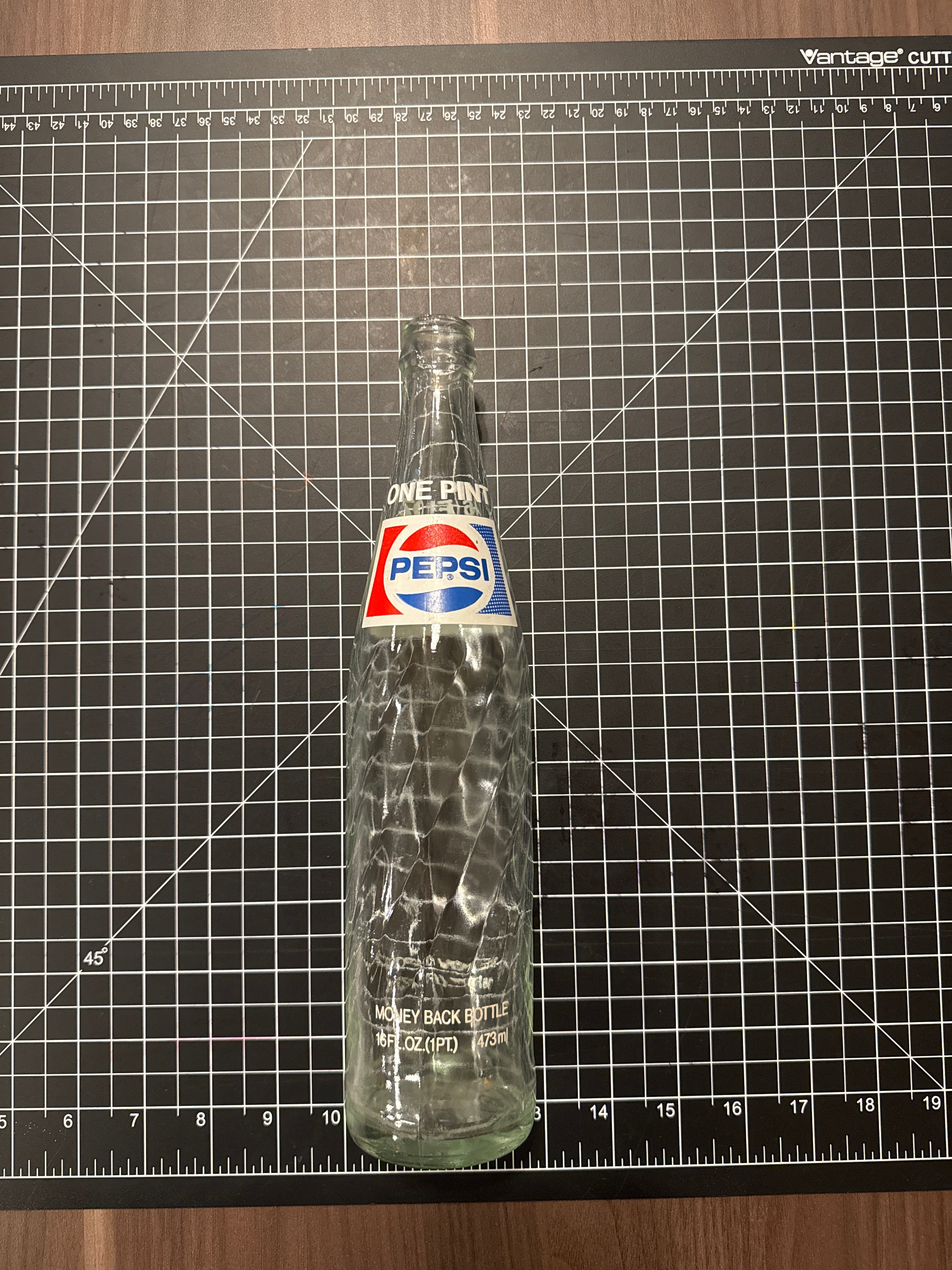 Vintage Pepsi Cola Glass Bottle 16 oz Return for Deposit Money Back Bottle