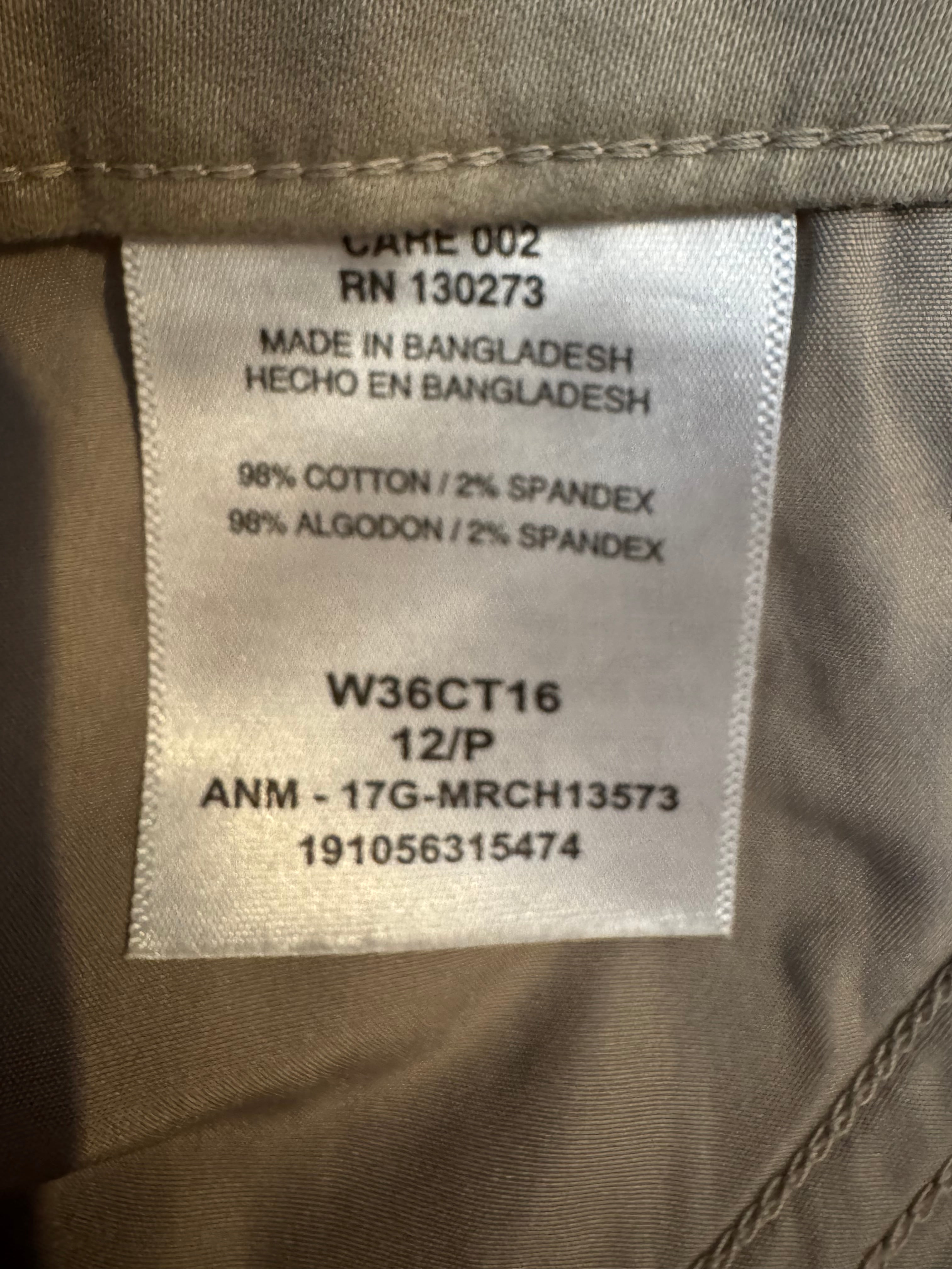 Riders by Lee Curvy Fit Khaki Chino Trousers Size 12P Midrise Stretch Bootcut Work Pants