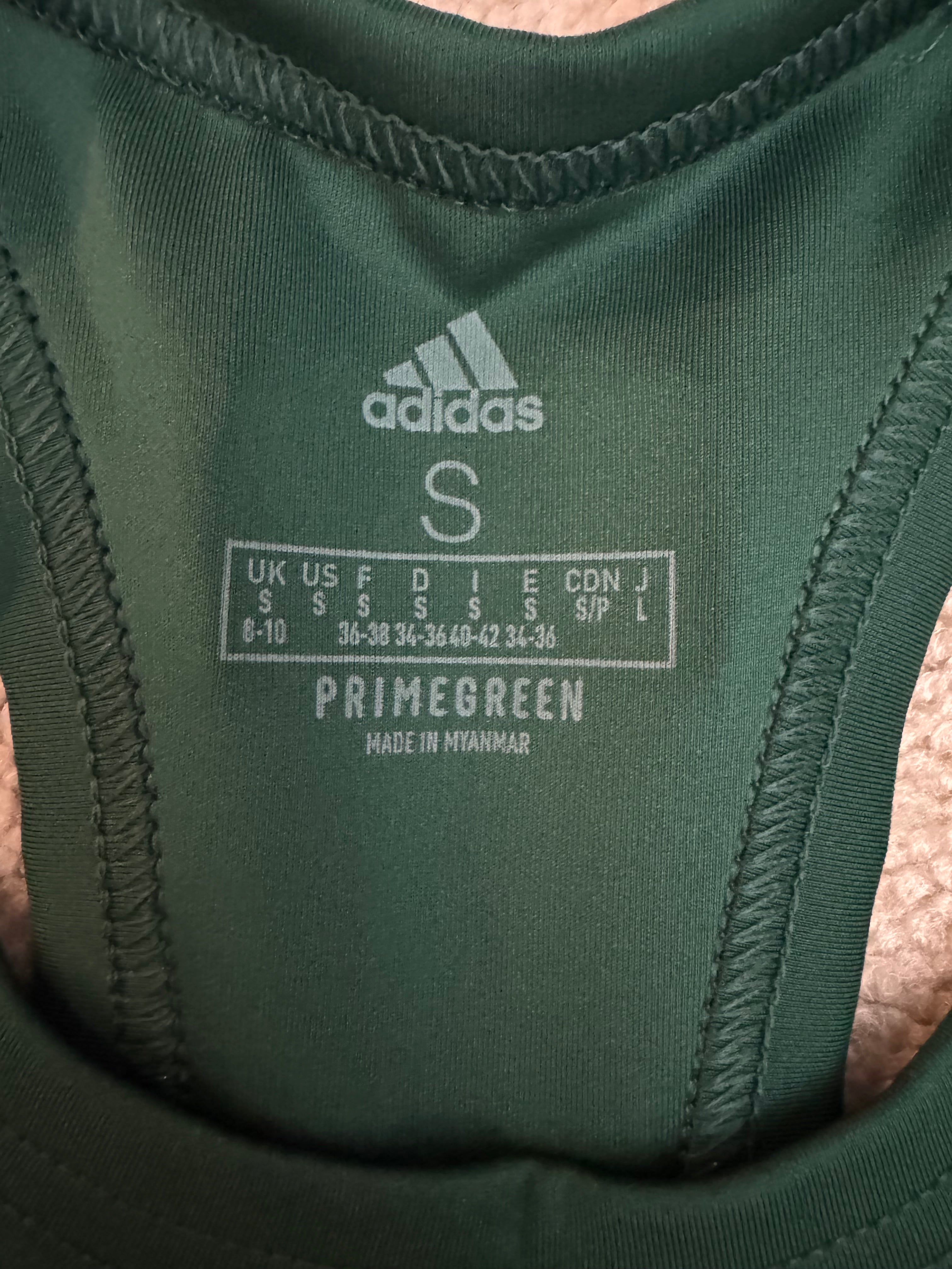 Adidas Sports Club Crop Tank Green Small NWT Primegreen Aeroready