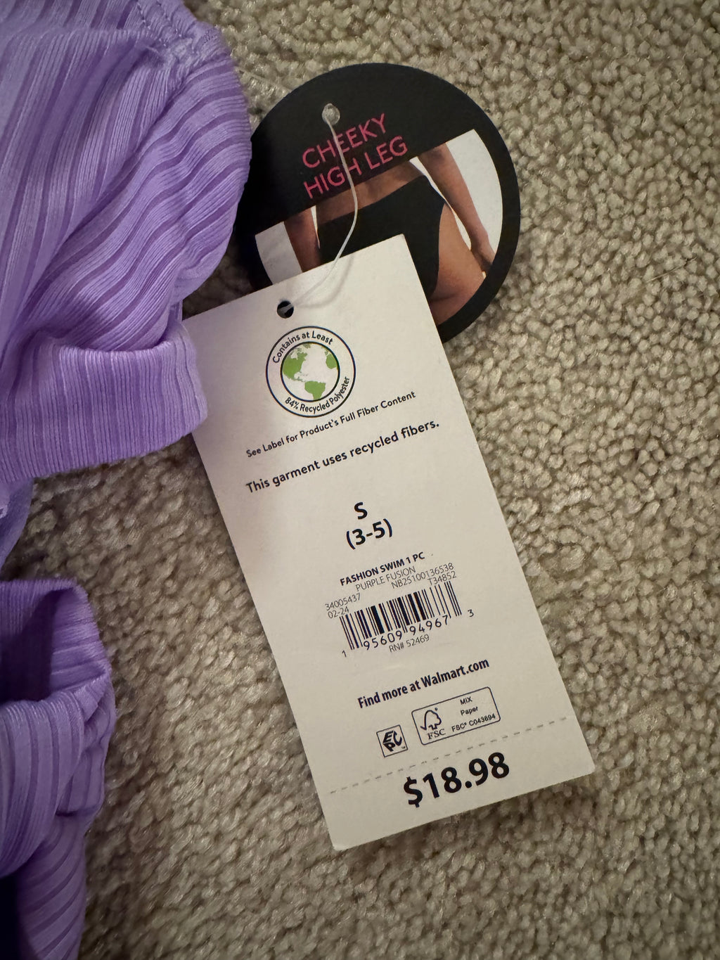 No Boundaries Lavender Ribbed Cutout One Piece Swimsuit S NWT