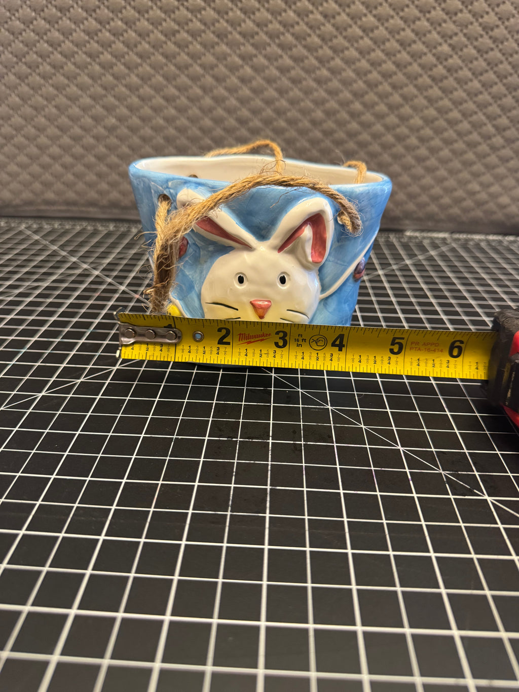 K’s Collection Bunny Wall Pocket Planter Easter Hanging Rabbit Decor Blue Ceramic