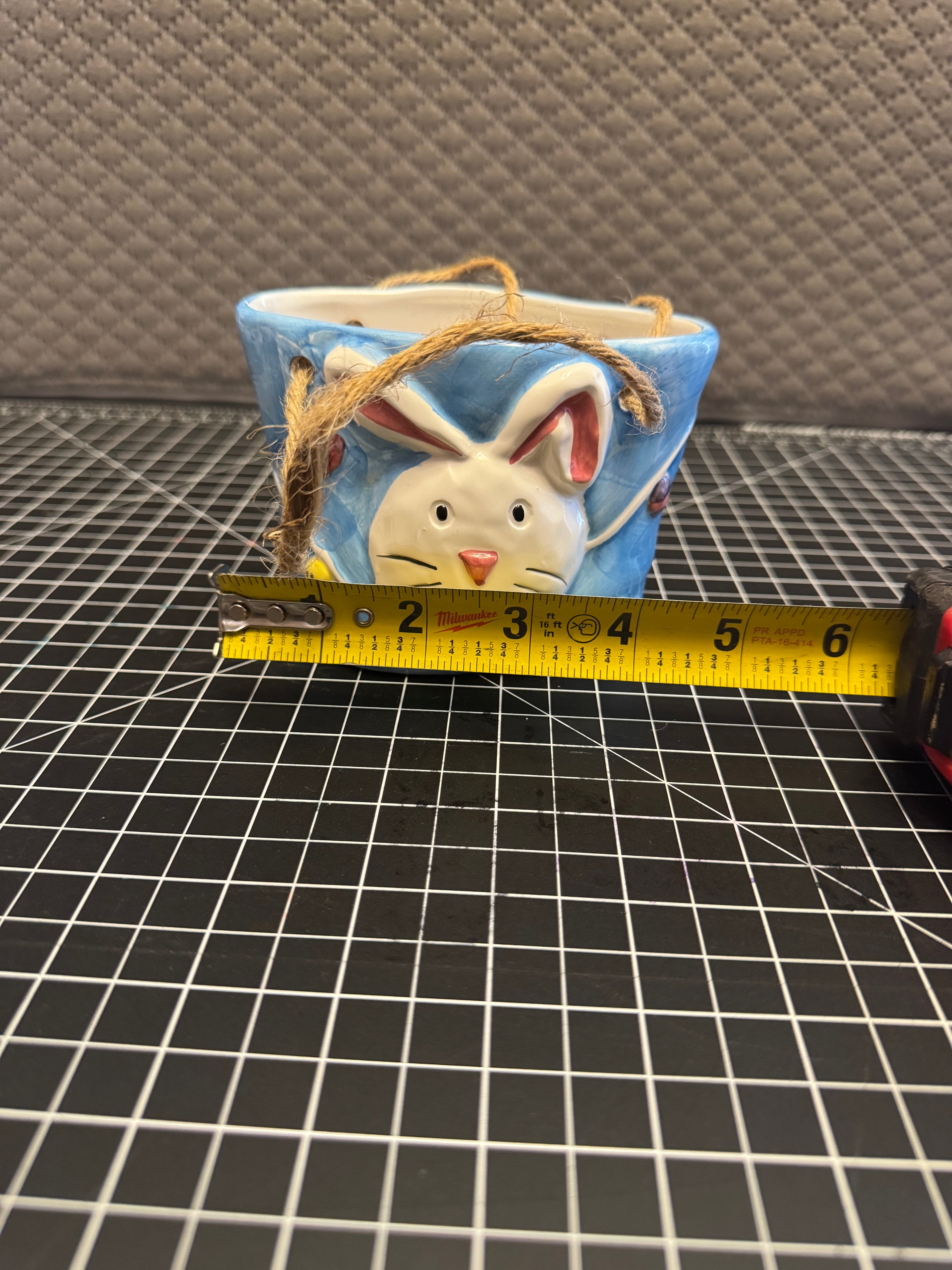 K’s Collection Bunny Wall Pocket Planter Easter Hanging Rabbit Decor Blue Ceramic