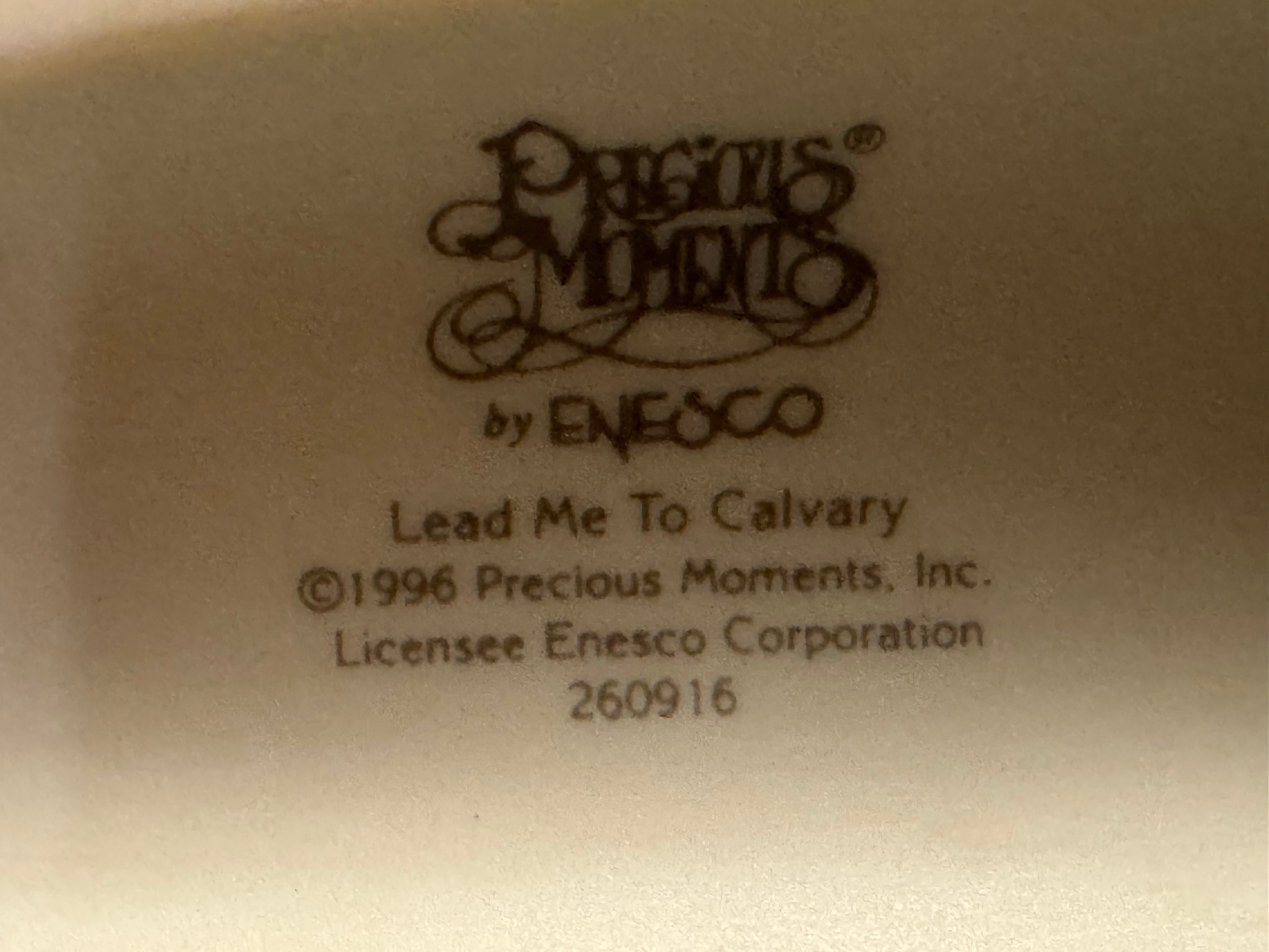 Precious Moments Lead Me to Calvary 1996/1997 Enesco Girl Cross Figurine