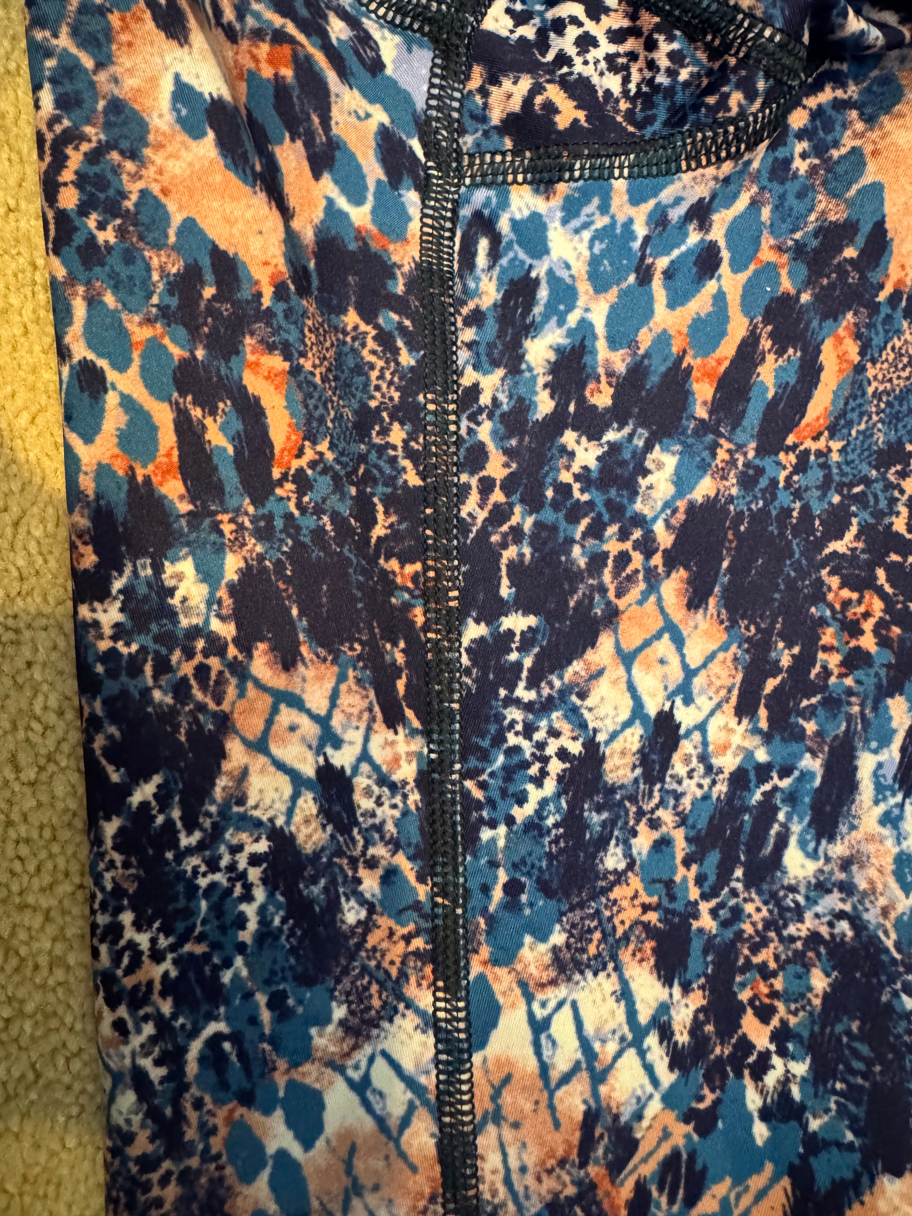 Free People FP Movement XS Blue Pink Print High Rise Leggings