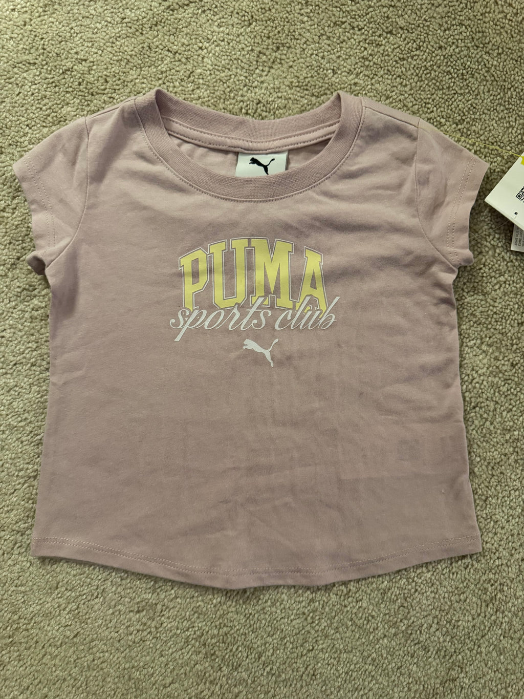 Puma Toddler Girls Pink Sports Club Logo Tee 18M NWT Short Sleeve Graphic Shirt