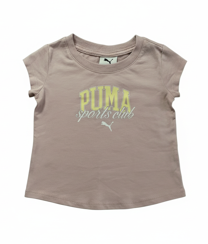 Puma Toddler Girls Pink Sports Club Logo Tee 18M NWT Short Sleeve Graphic Shirt