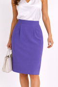 💜 Patrick Collection 100% Silk Purple Pencil Skirt Size 10 Lined Career Midi