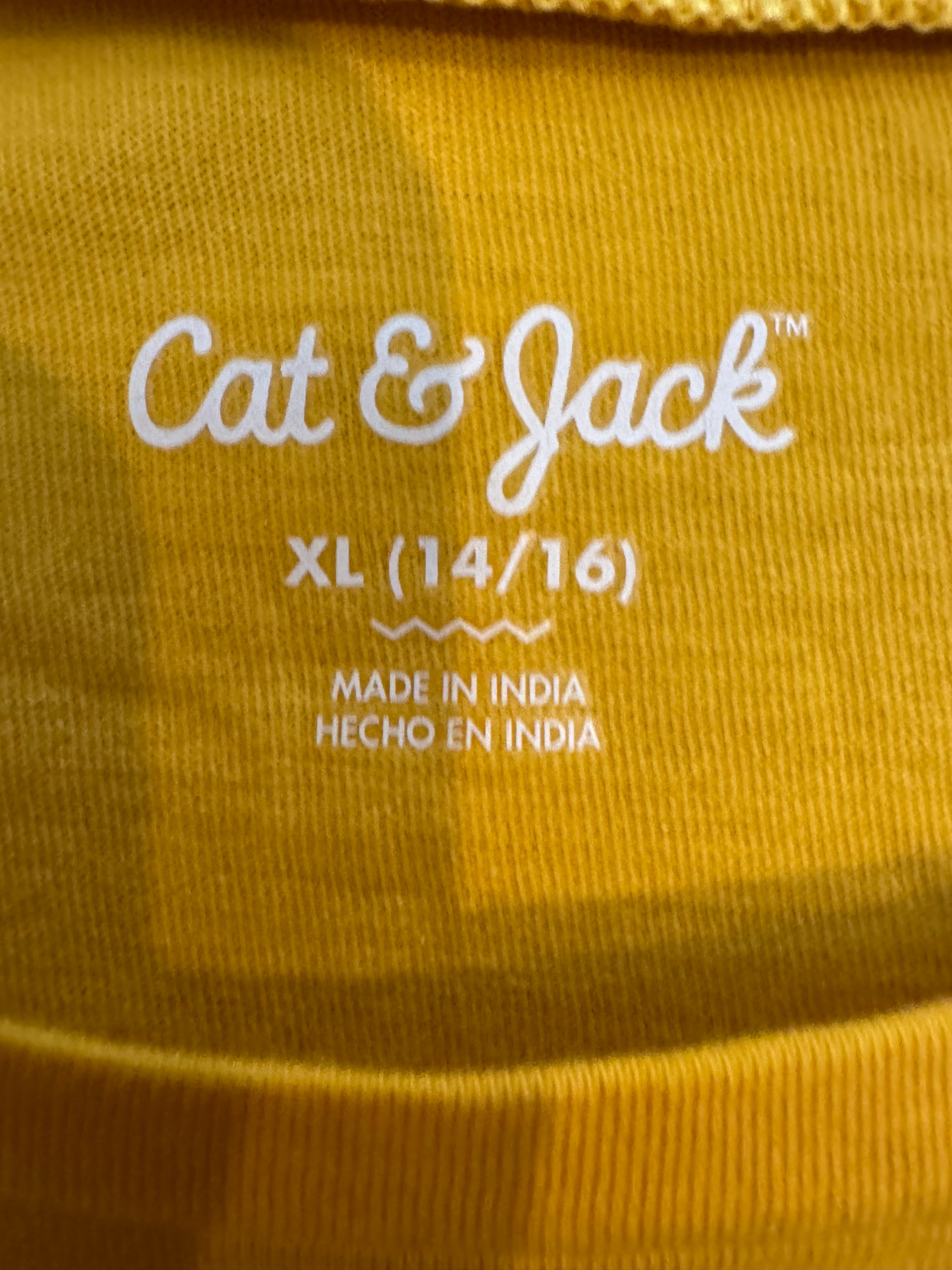 Cat & Jack Girls Yellow Eyelet Ruffle Top XL 14/16 NWT