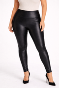 SPANX Faux Leather Leggings XL Black High Rise Shaping Pull On NWT