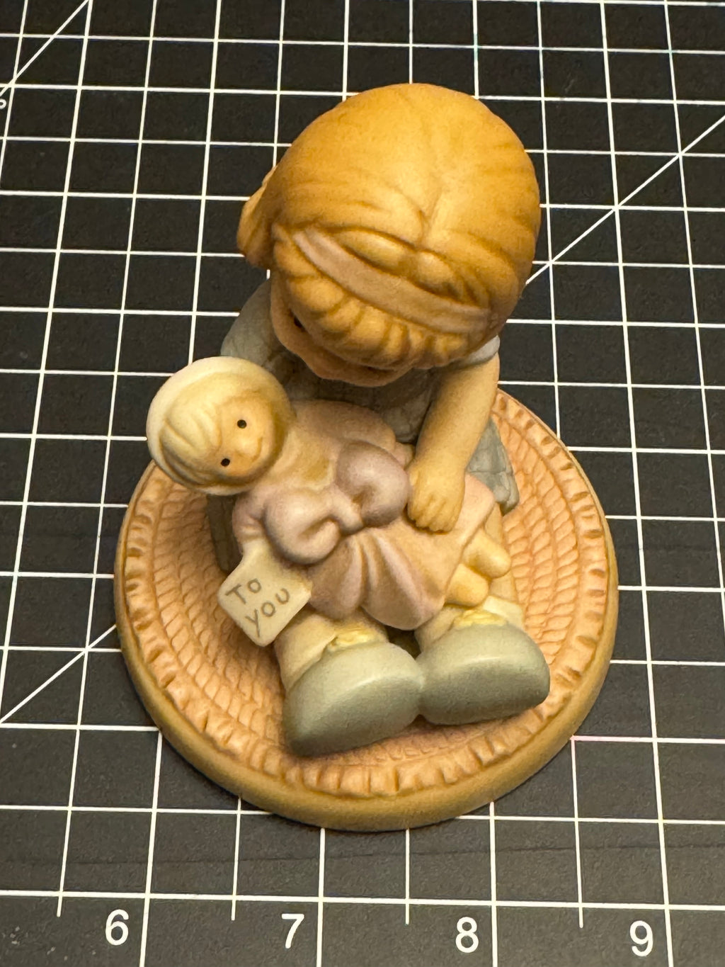 Precious Moments Style Girl w Doll Wrapped in Love Figurine