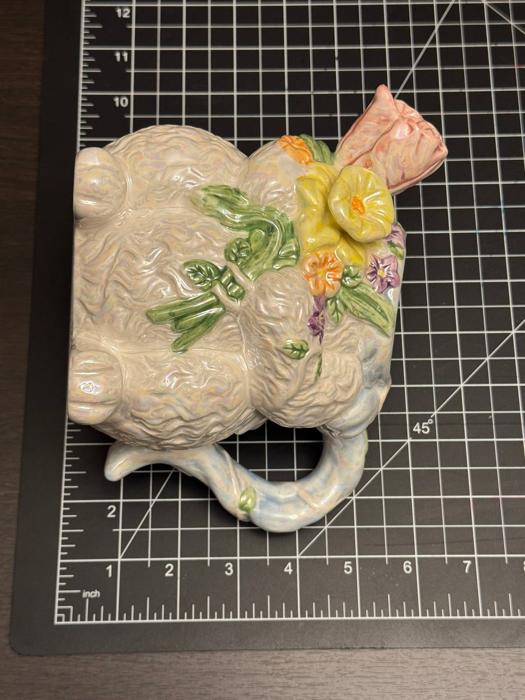 Bella Casa Ganz Bunny Pitcher Spring Easter Floral Ceramic