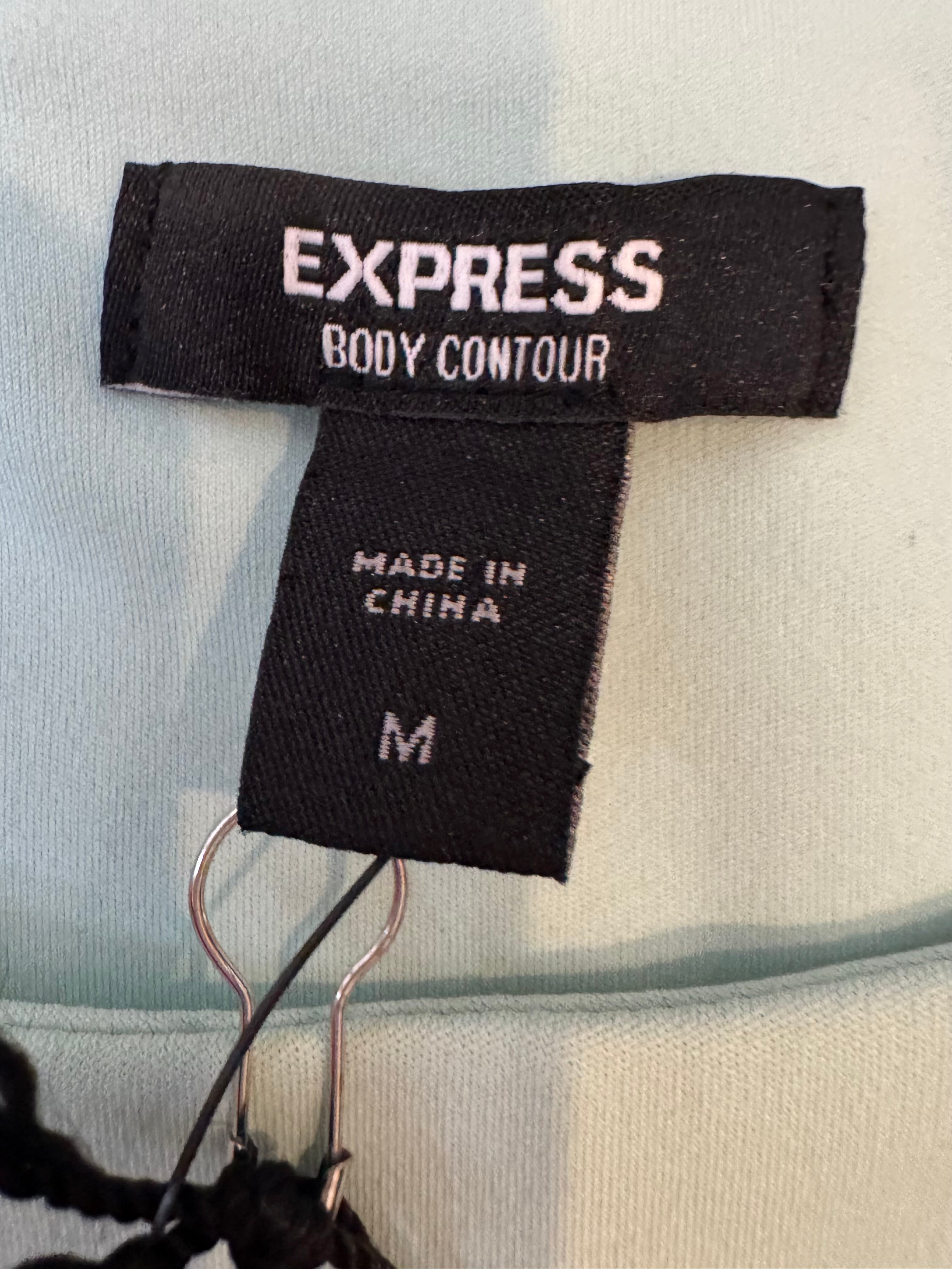 Express Body Contour Tank Top Sage Green High Compression Medium NWT