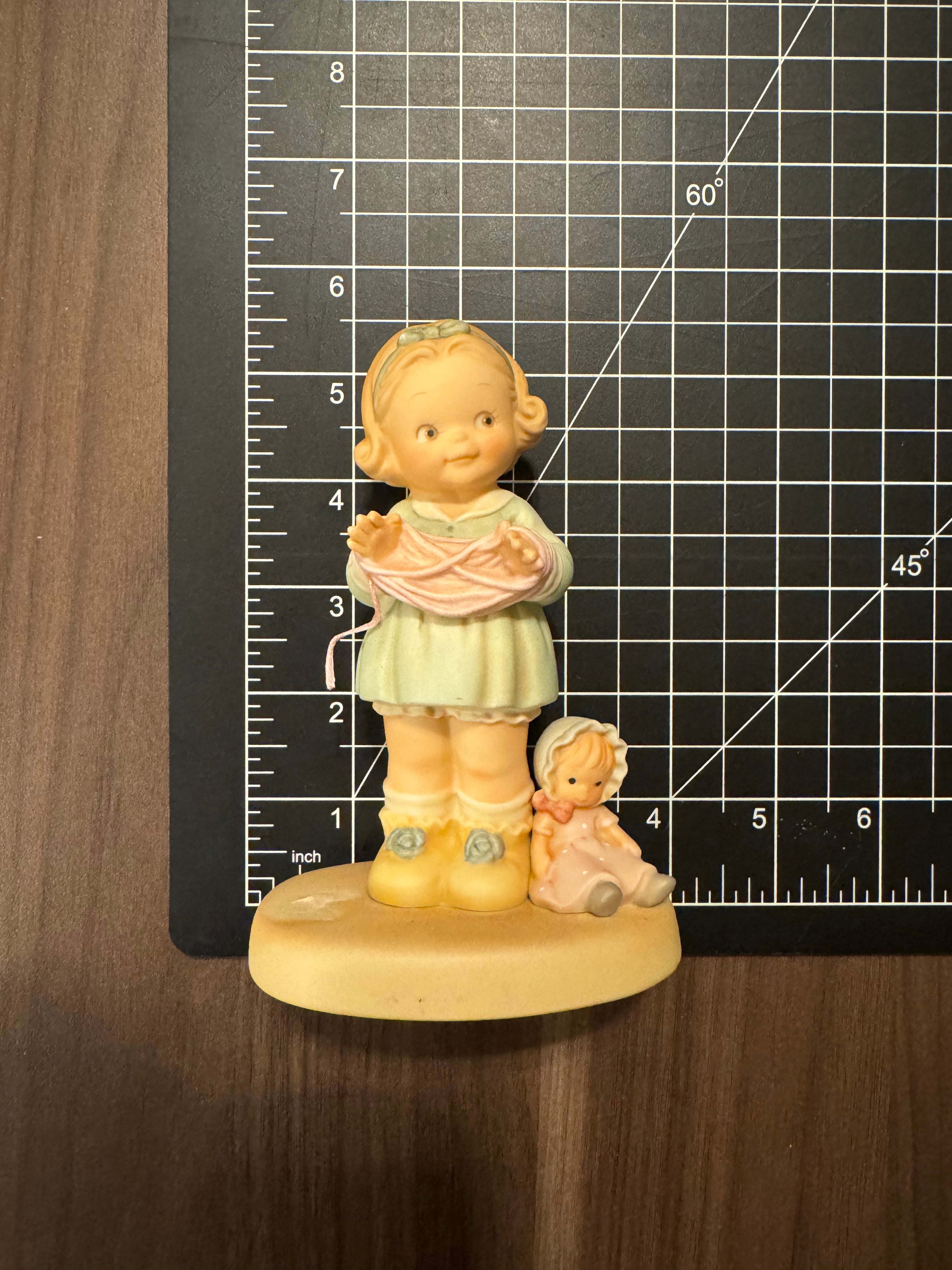 Enesco Memories of Yesterday "A Helping Hand For You" Figurine #101192 Mabel Lucie Attwell 1994 Girl with Doll