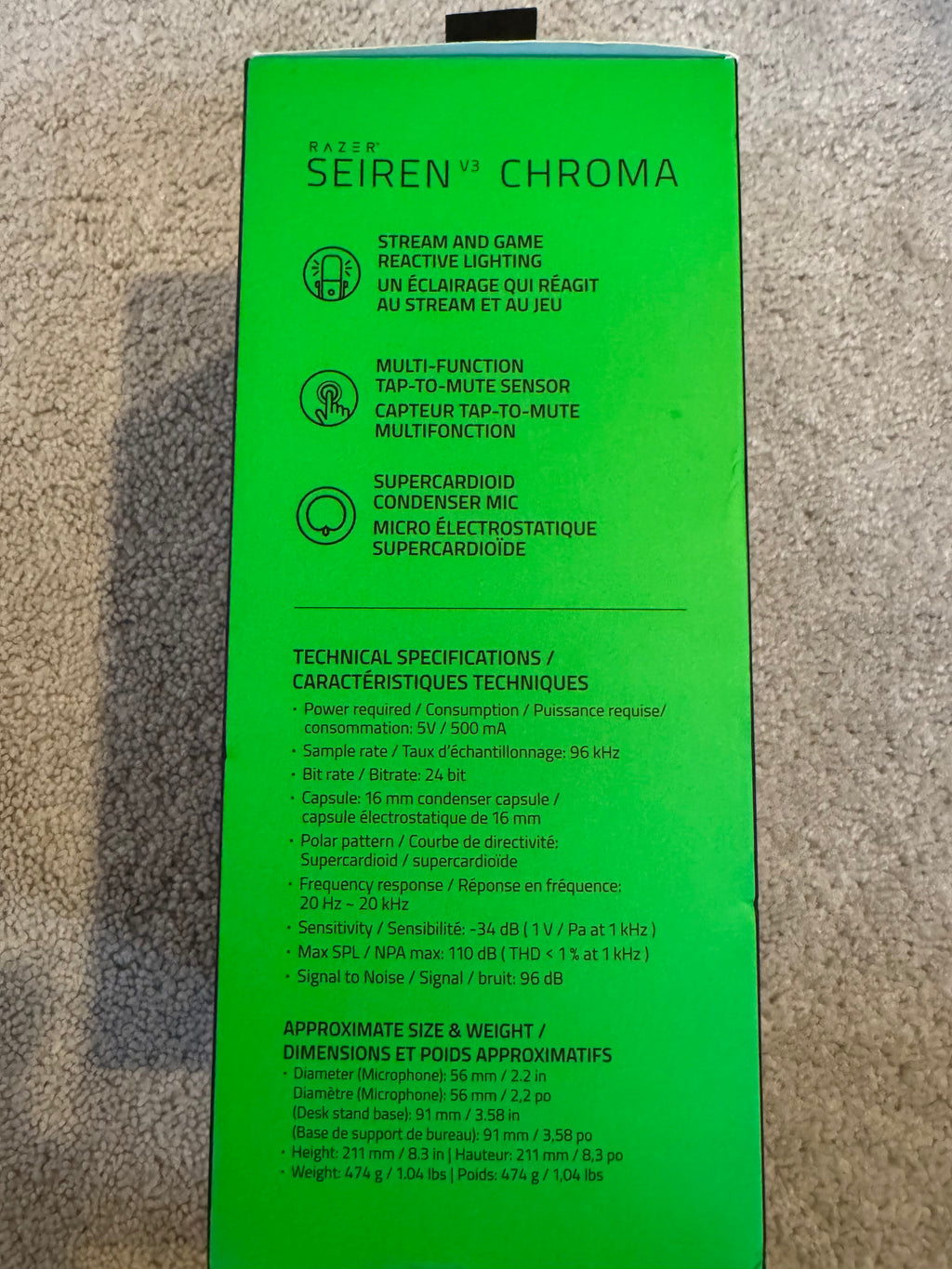🎙️ Razer Seiren V3 Chroma RGB USB Microphone – New in Box 🎙️