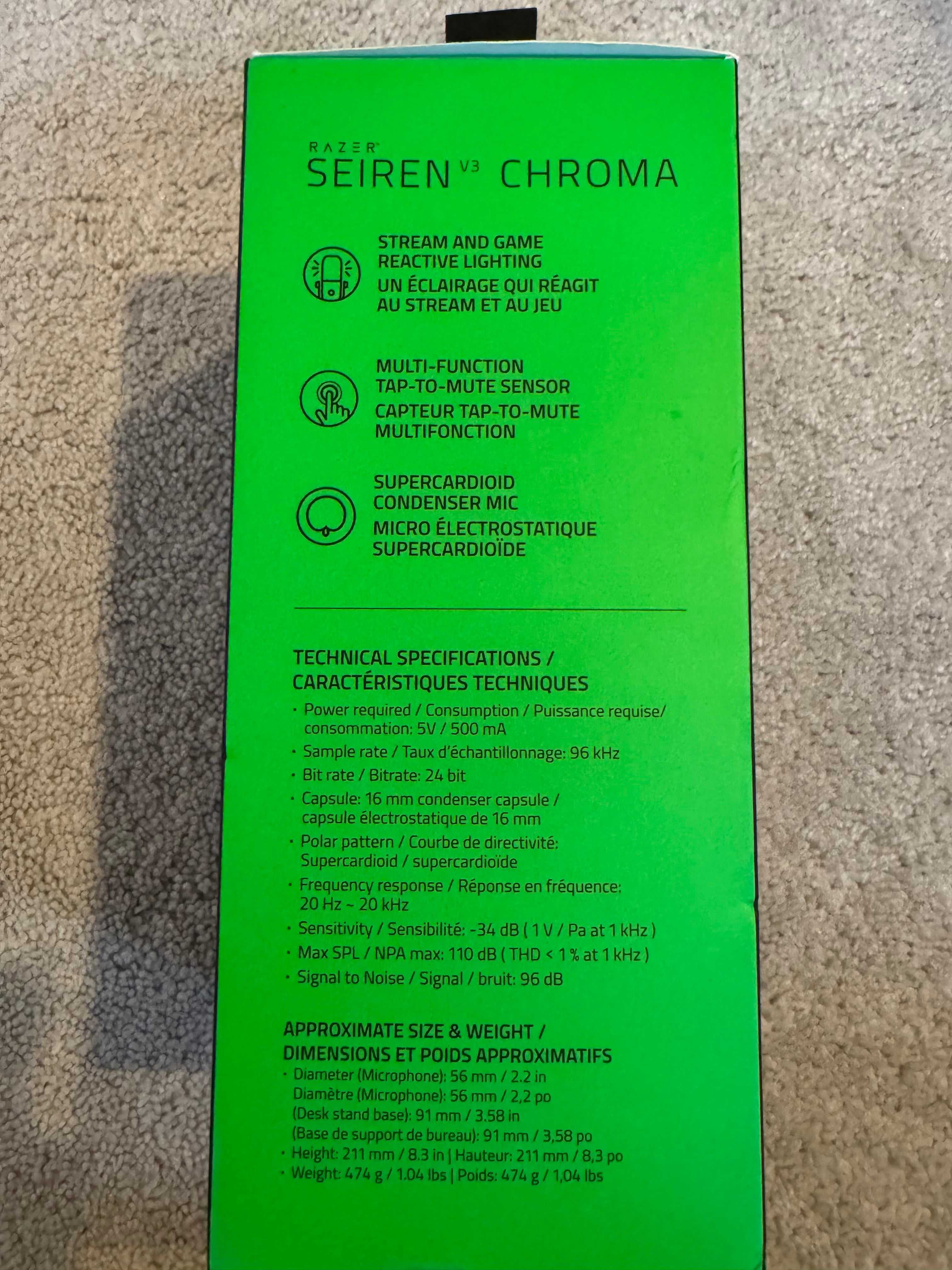 🎙️ Razer Seiren V3 Chroma RGB USB Microphone – New in Box 🎙️