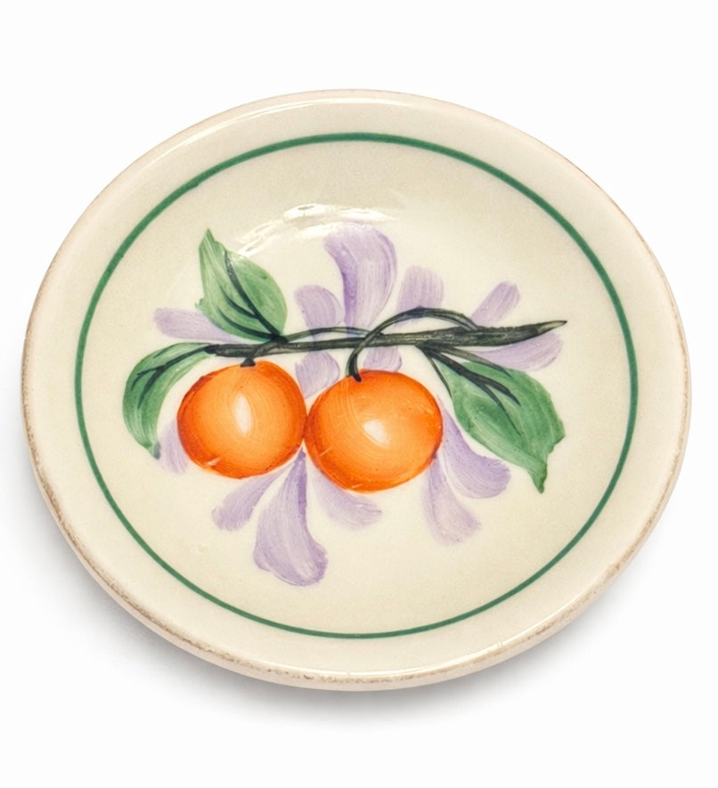 Vintage Hand Painted Fruit Butter Pat Dish Japan Small Trinket Plate