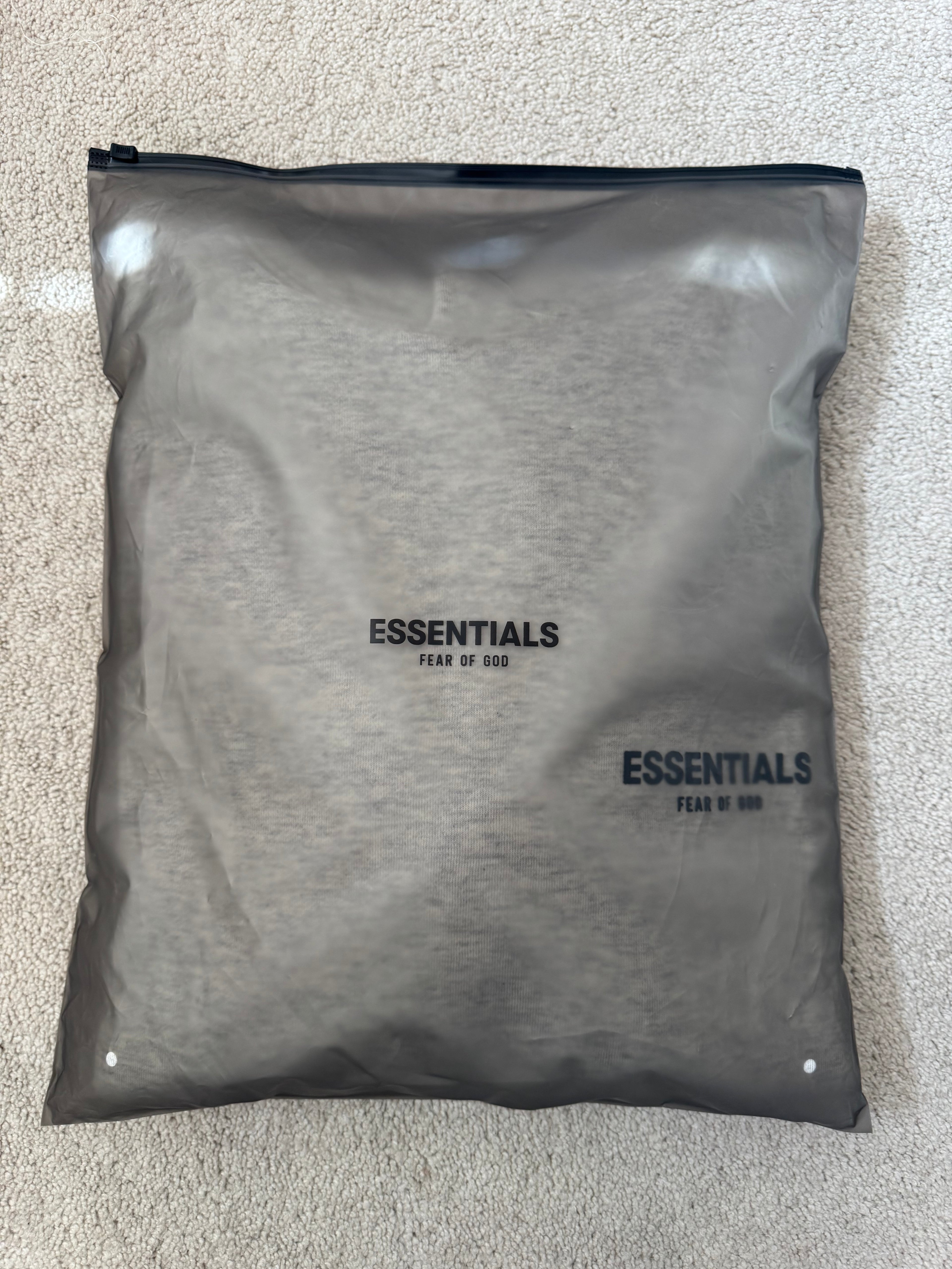 Fear of God Essentials Hoodie Light Oatmeal Large Pullover Sweatshirt NWT