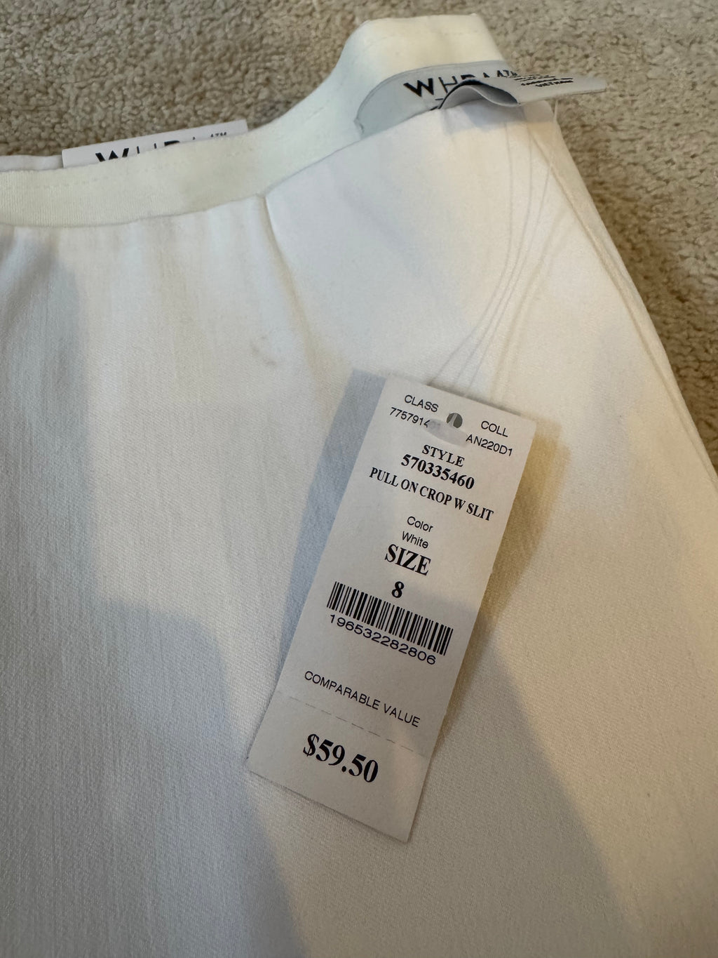 🤍 WHBM White House Black Market True Stretch Crop Pants Size 8 NWT 🤍