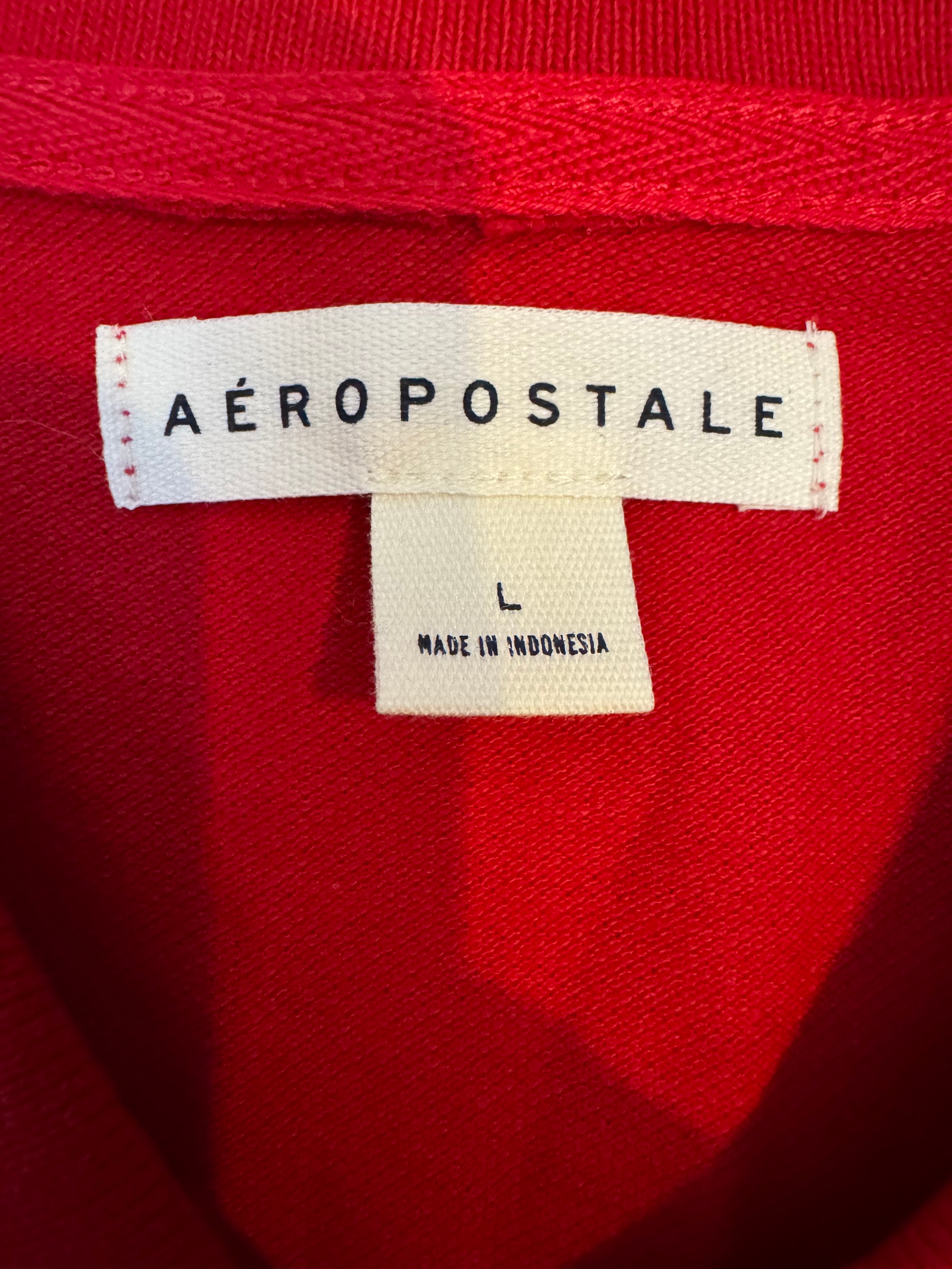 Aeropostale A87 Red Polo Shirt Youth Girls Large Short Sleeve Logo NWT