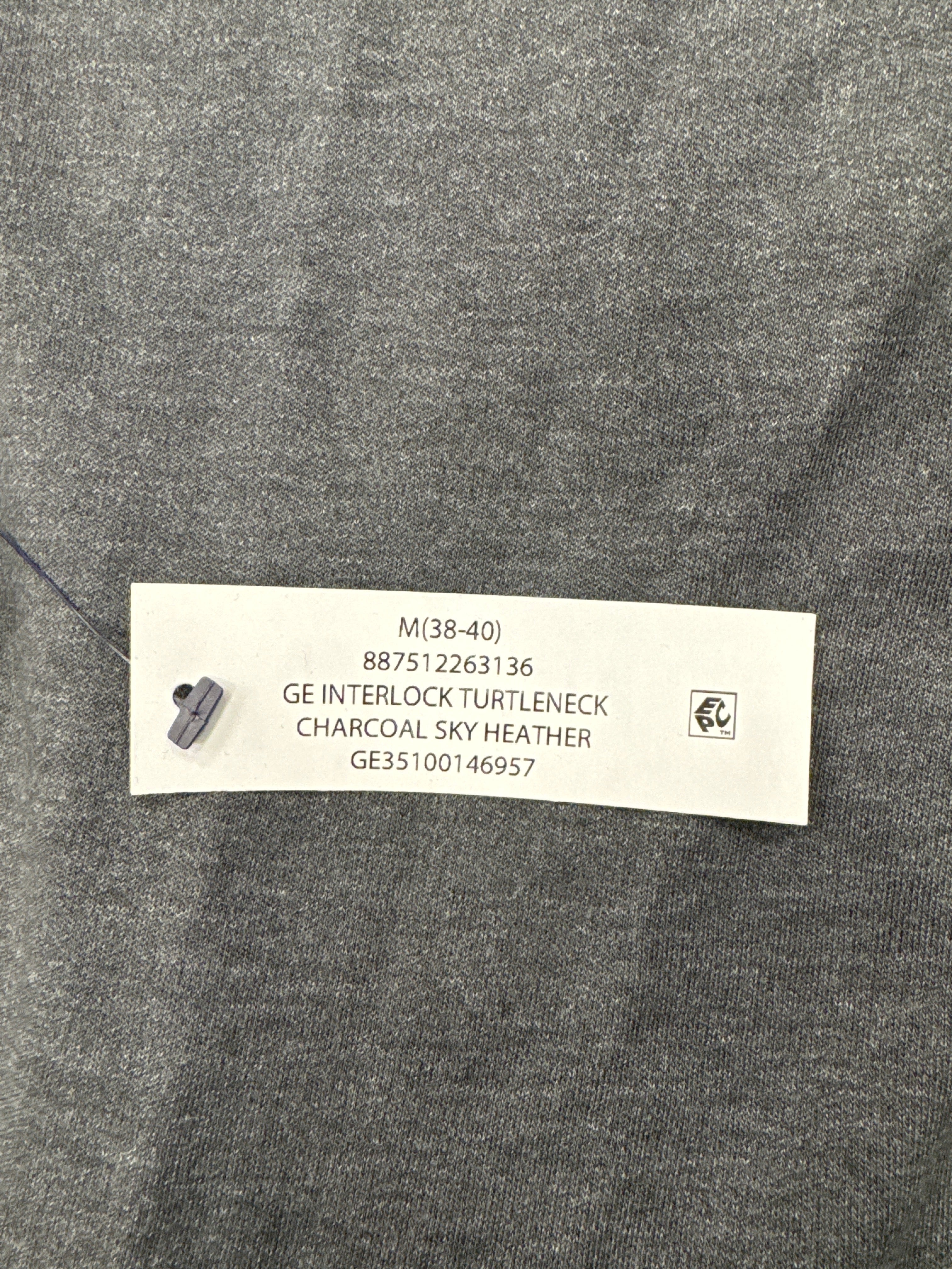 George Men’s Turtleneck Shirt Medium Charcoal Heather Long Sleeve Cotton NWT Casual Top