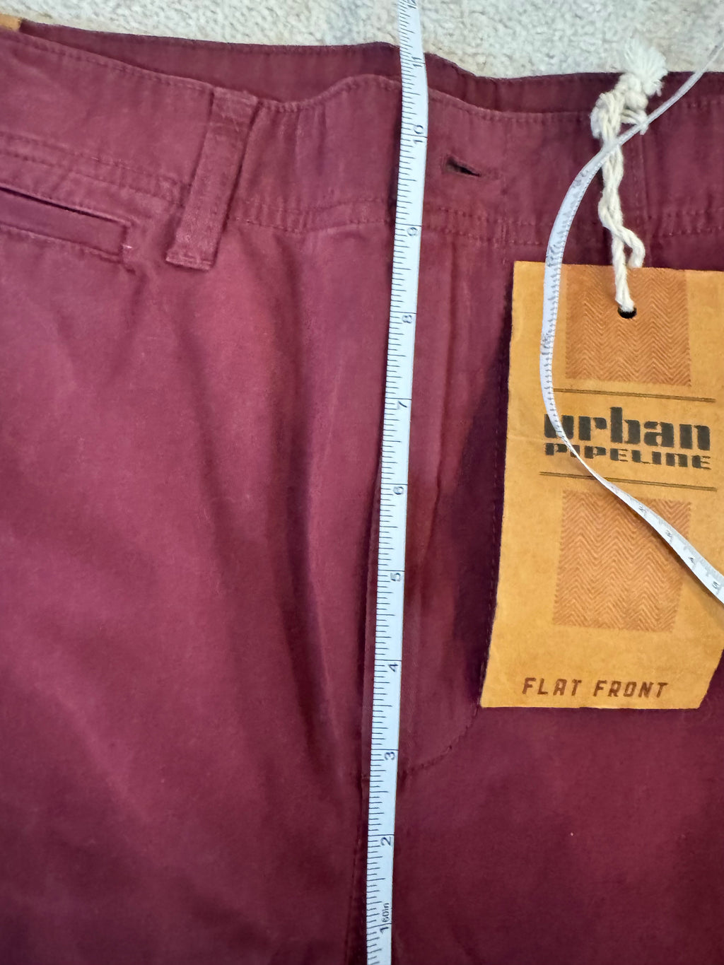 NWT Urban Pipeline Flat Front Pants Men’s 38x32 Tawny Port Red Chino Casual Pants