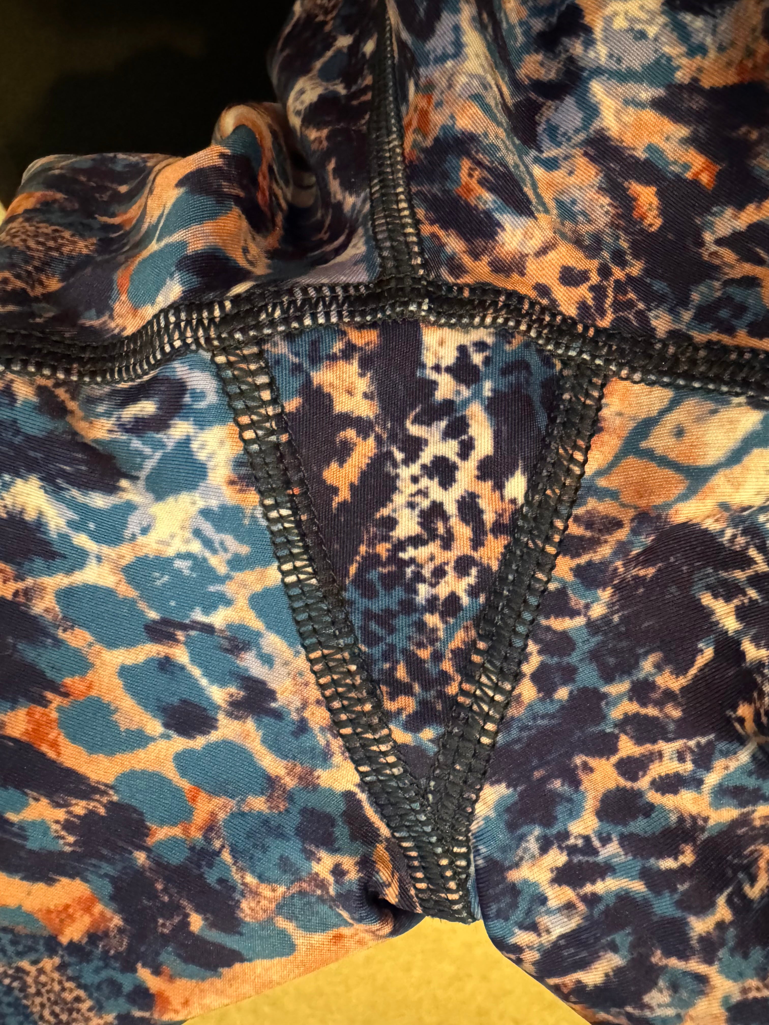 Free People FP Movement XS Blue Pink Print High Rise Leggings