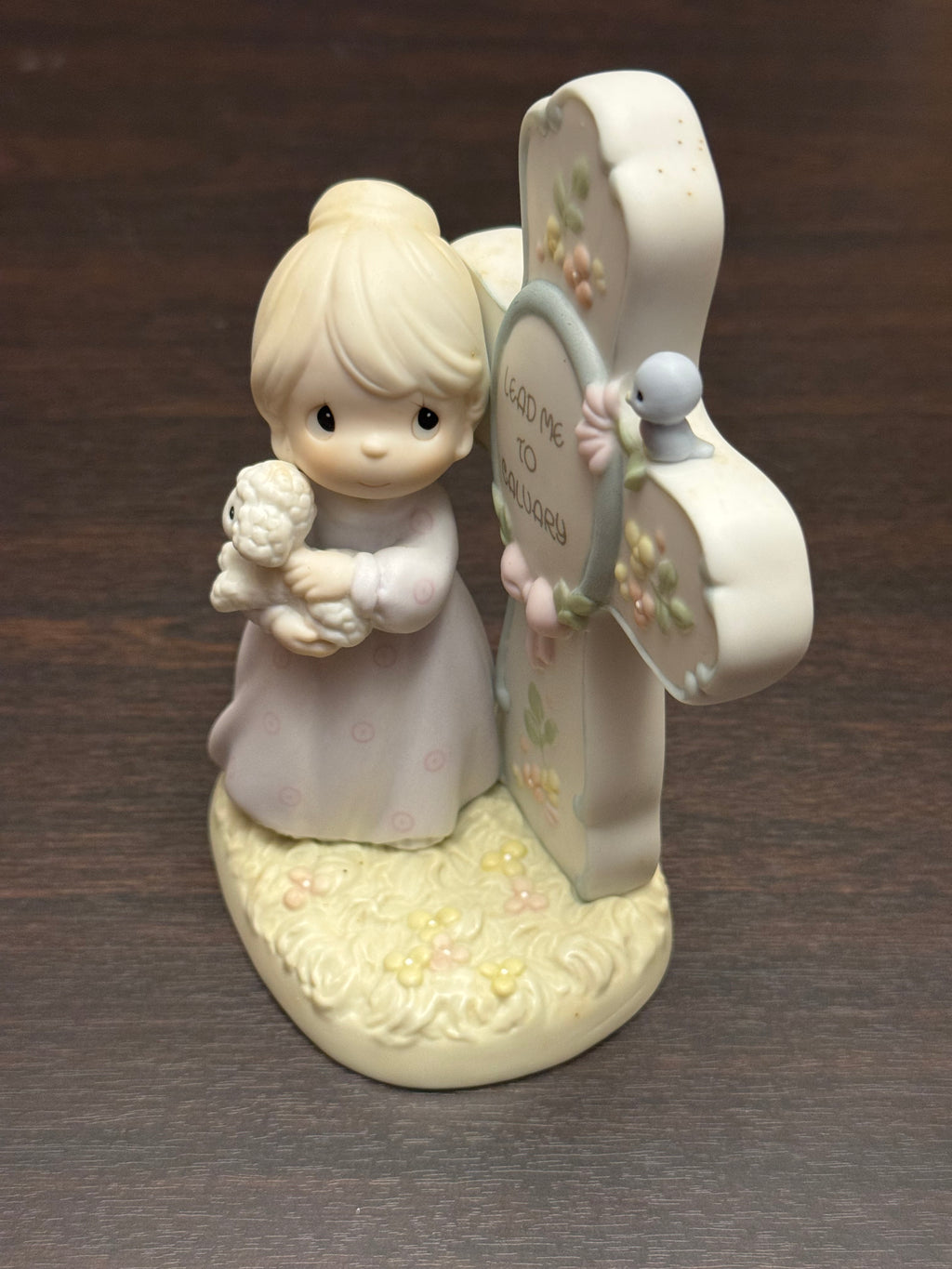 Precious Moments Lead Me to Calvary 1996/1997 Enesco Girl Cross Figurine