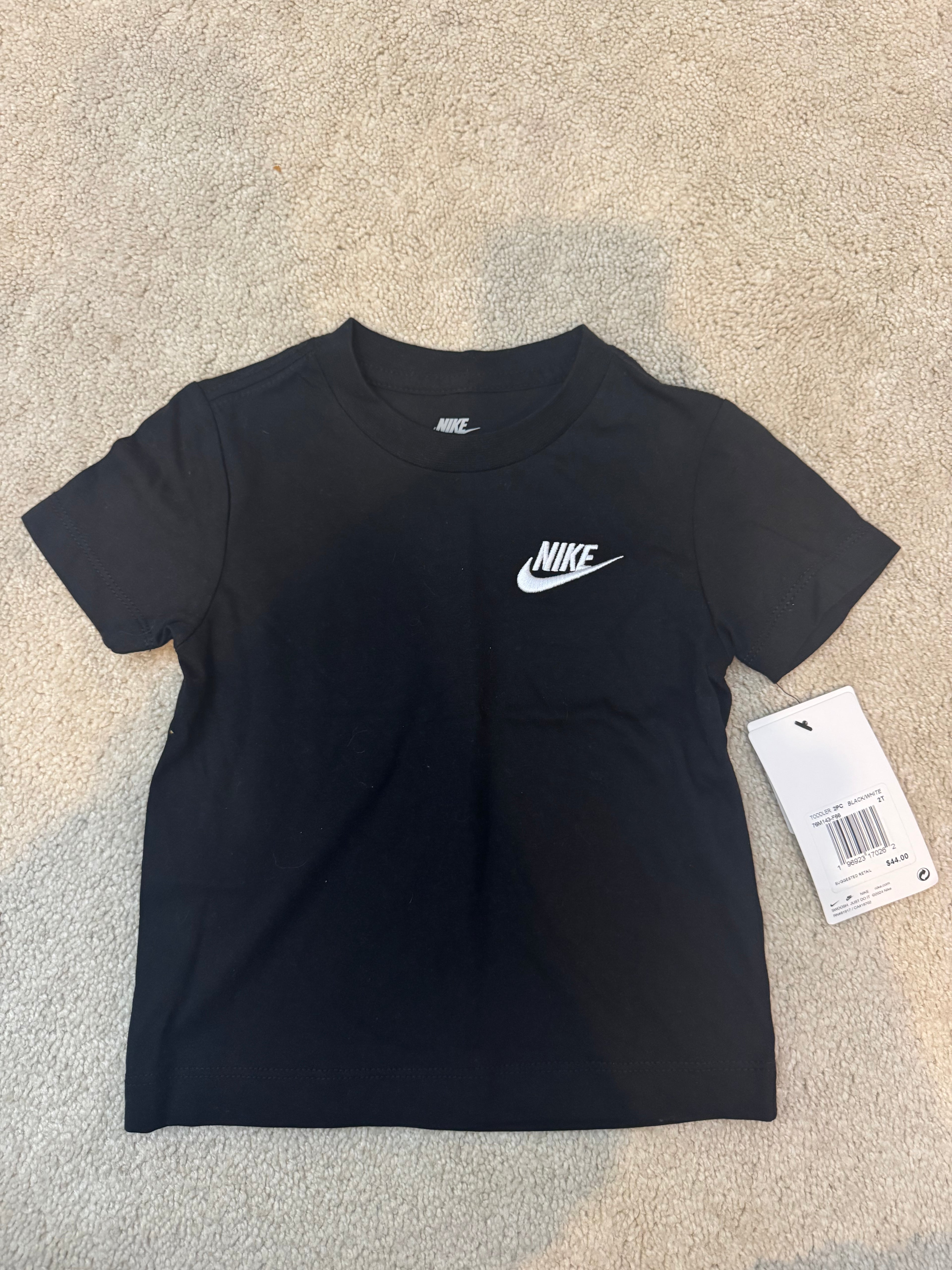 Nike Toddler 2T Black Logo Tee NWT Shirt Only 1pc