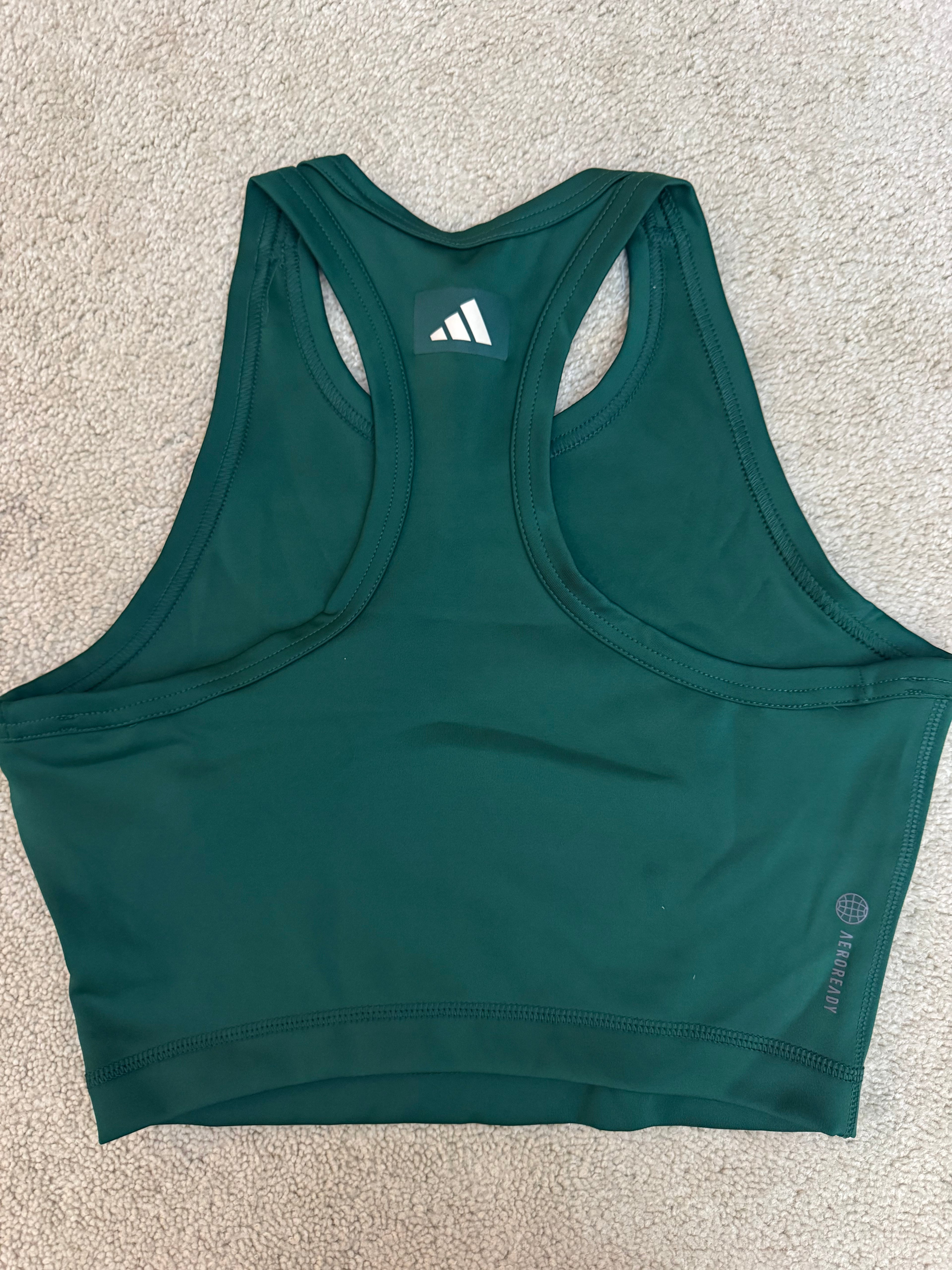 Adidas Sports Club Crop Tank Green Small NWT Primegreen Aeroready