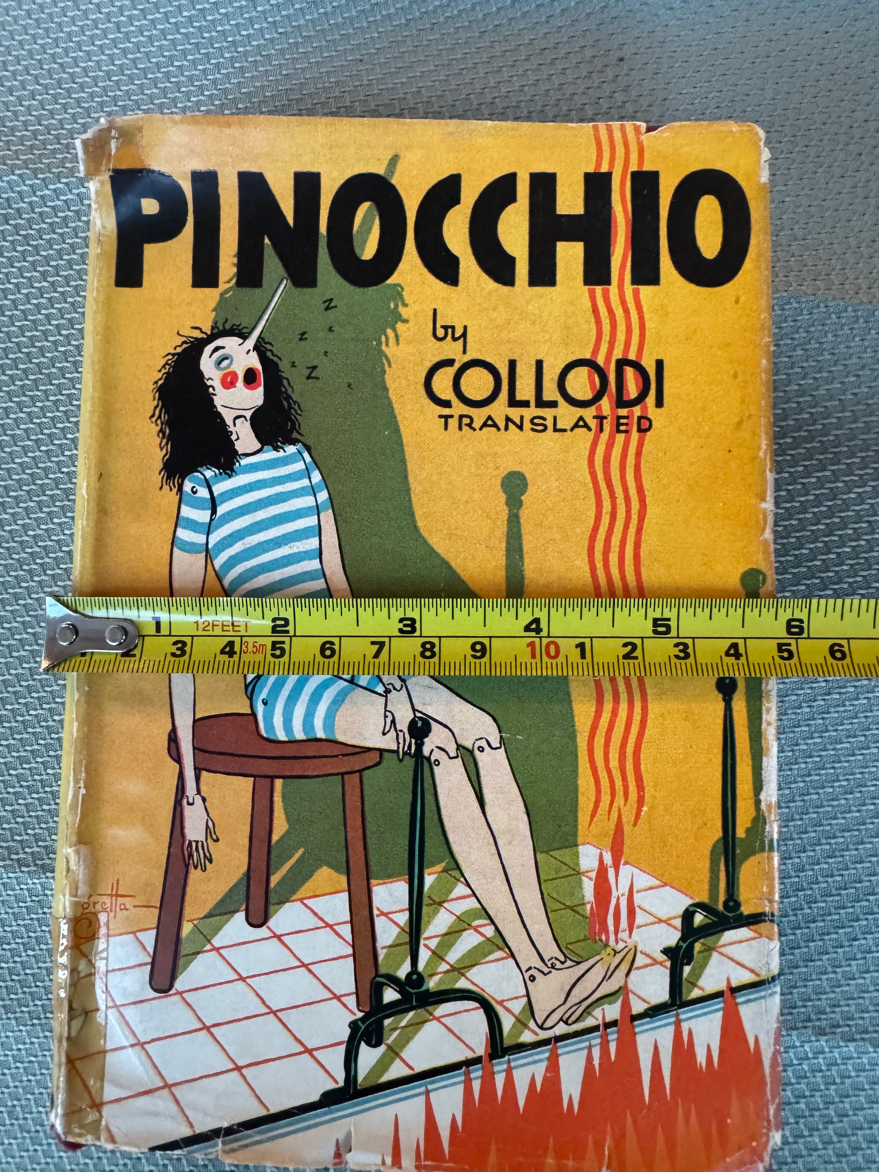 Vintage 1940s Pinocchio Carlo Collodi Goldsmith Red Classics HC w/ Dust Jacket