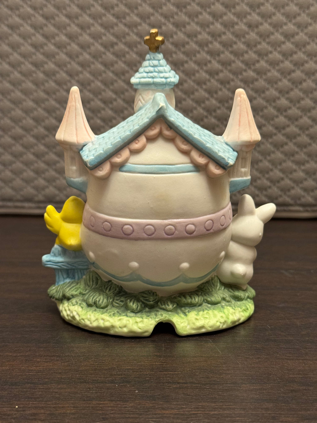 Vintage Easter Bunny Chick Egg House Tealight Holder Spring Cottage Decor