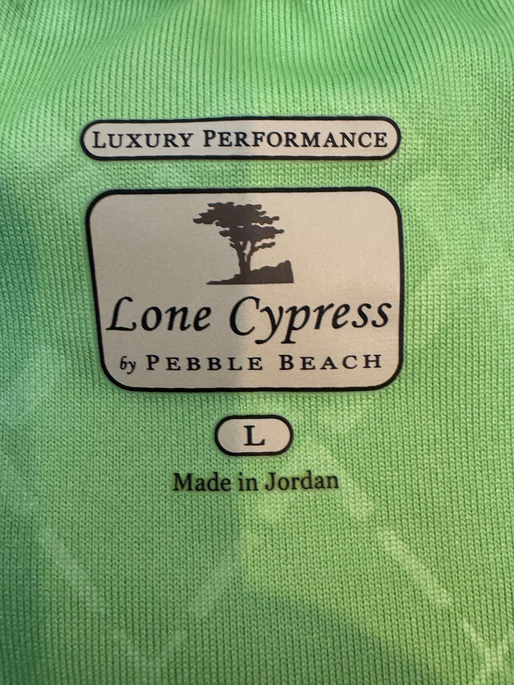 Lone Cypress Pebble Beach Polo Shirt Green Performance Golf Large NWT