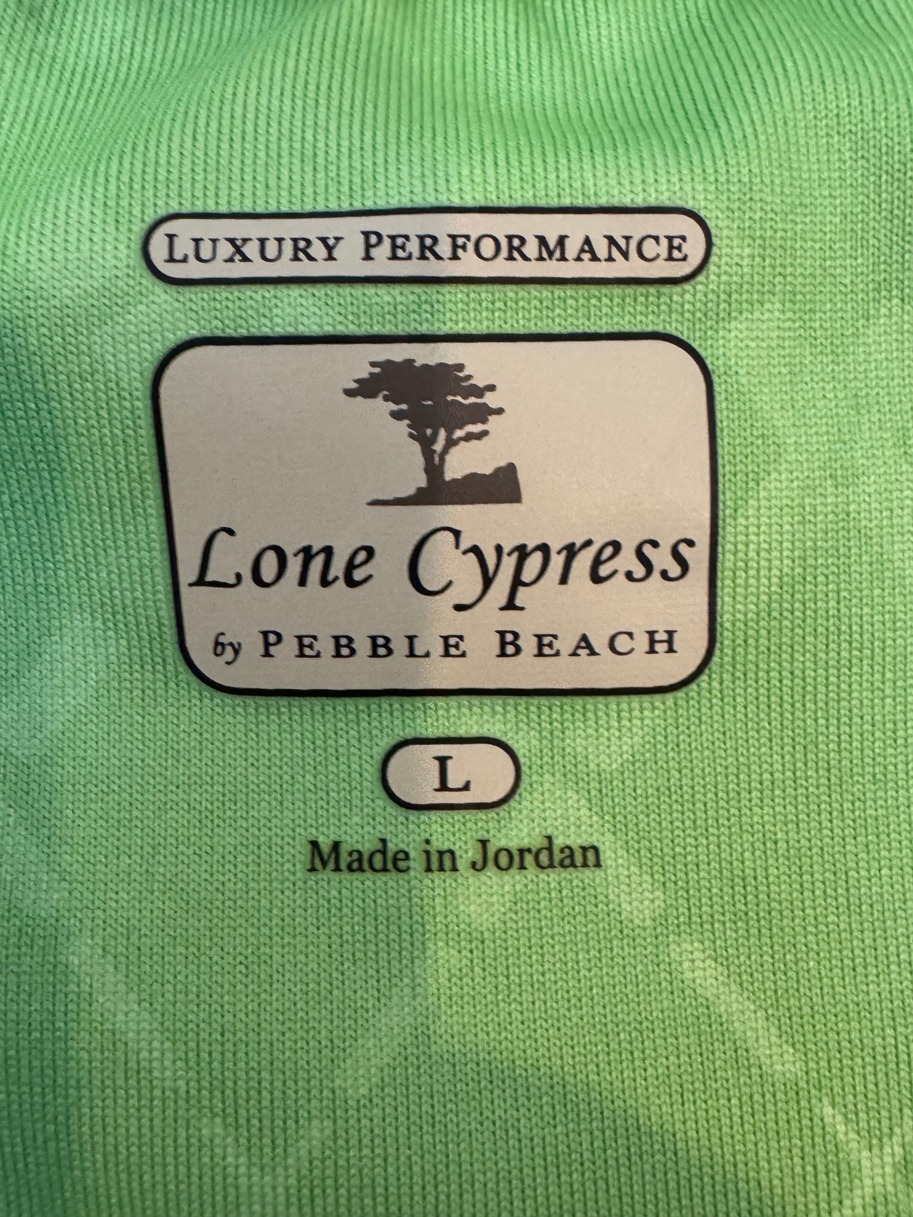 Lone Cypress Pebble Beach Polo Shirt Green Performance Golf Large NWT
