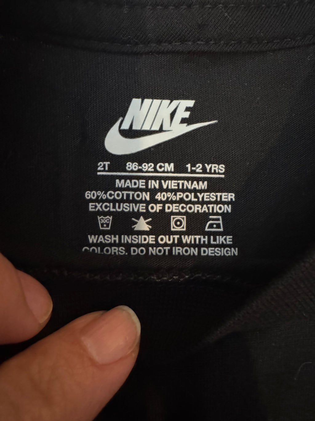 Nike Toddler 2T Black Logo Tee NWT Shirt Only 1pc