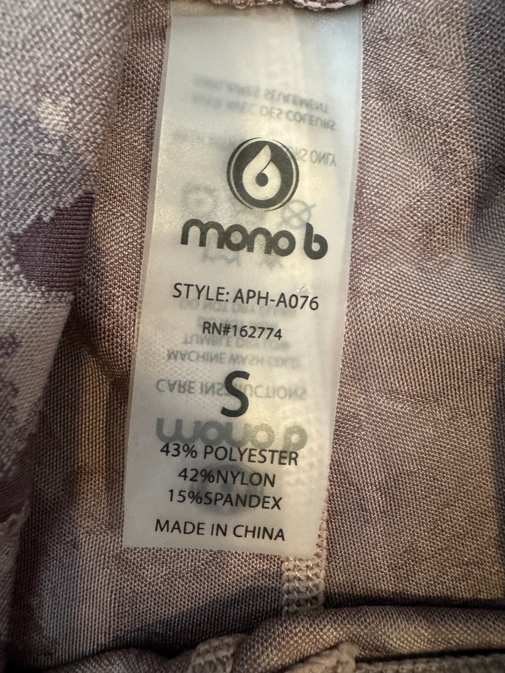 Mono B Time Out Compression Biker Shorts Small Mauve Camo High Rise NWT