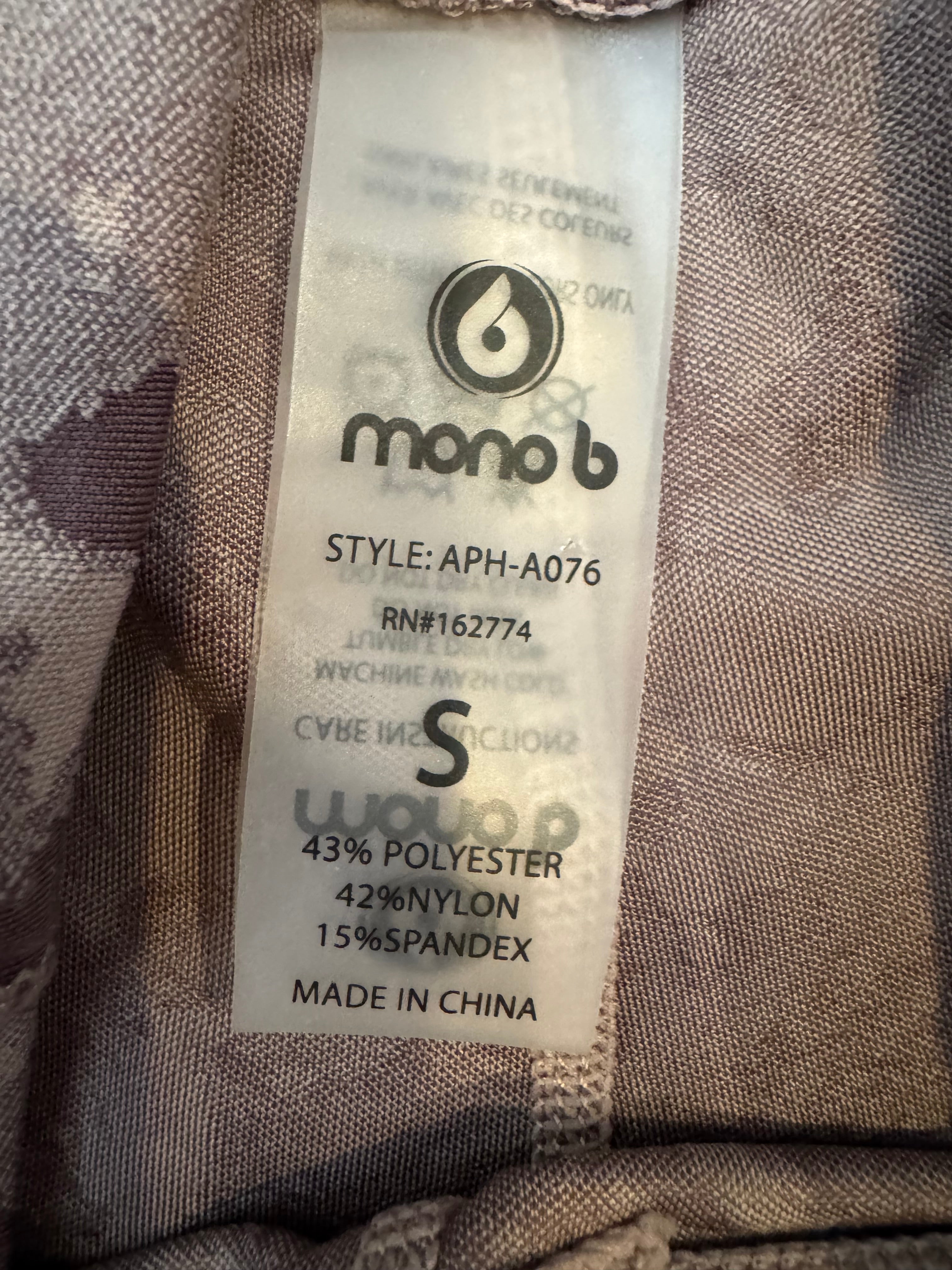 Mono B Time Out Compression Biker Shorts Small Mauve Camo High Rise NWT