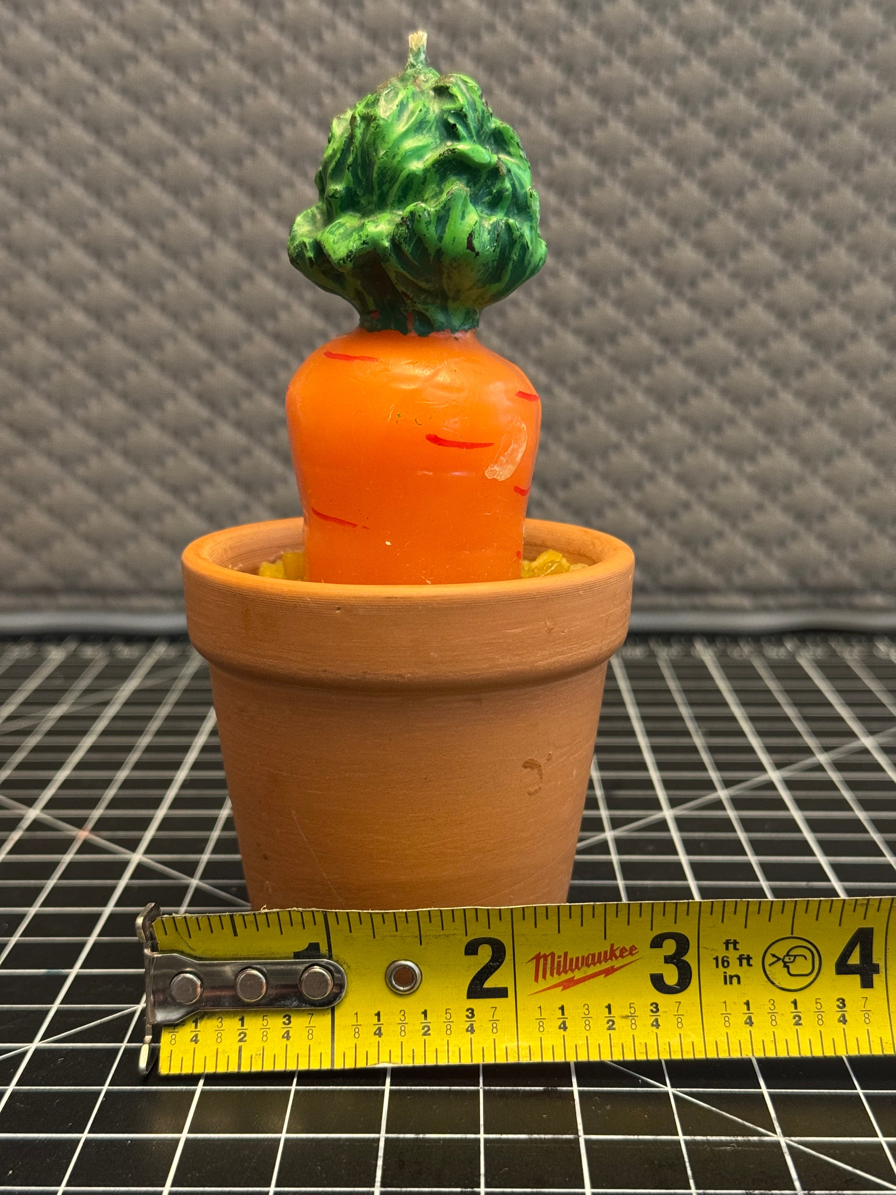 Carrot Candle in Clay Pot Farmhouse Spring Decor Easter Tiered Tray